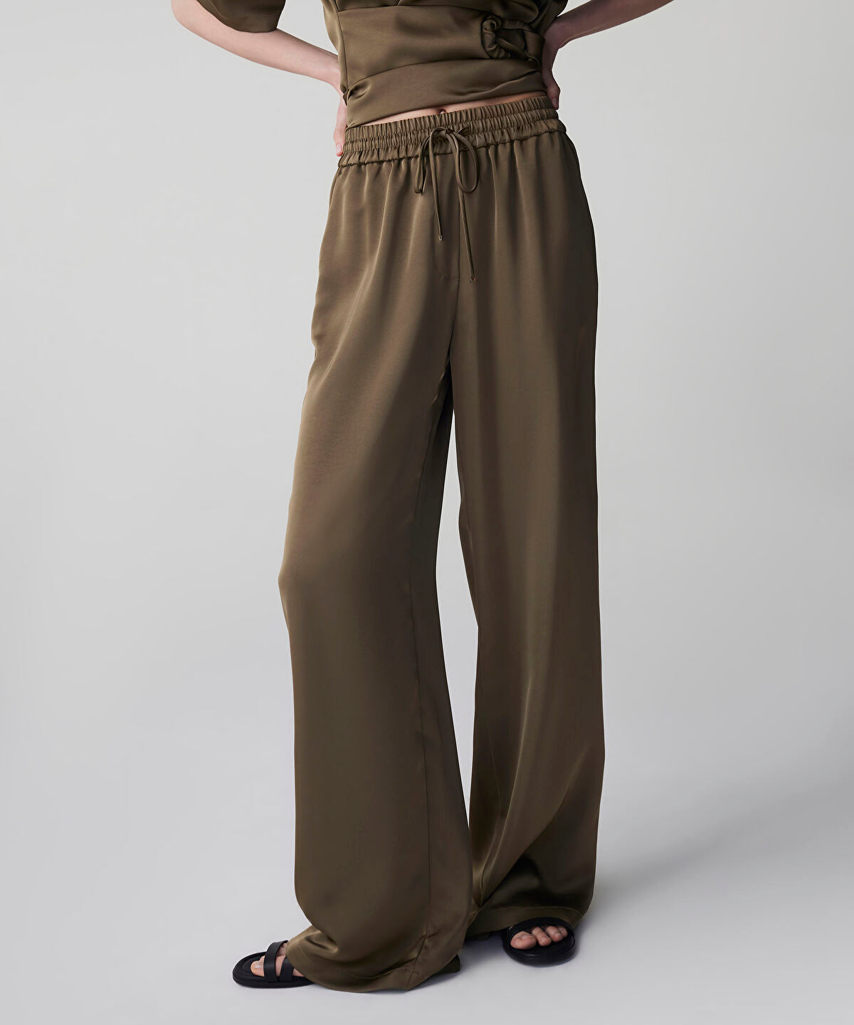 Satin Wide Leg Trousers