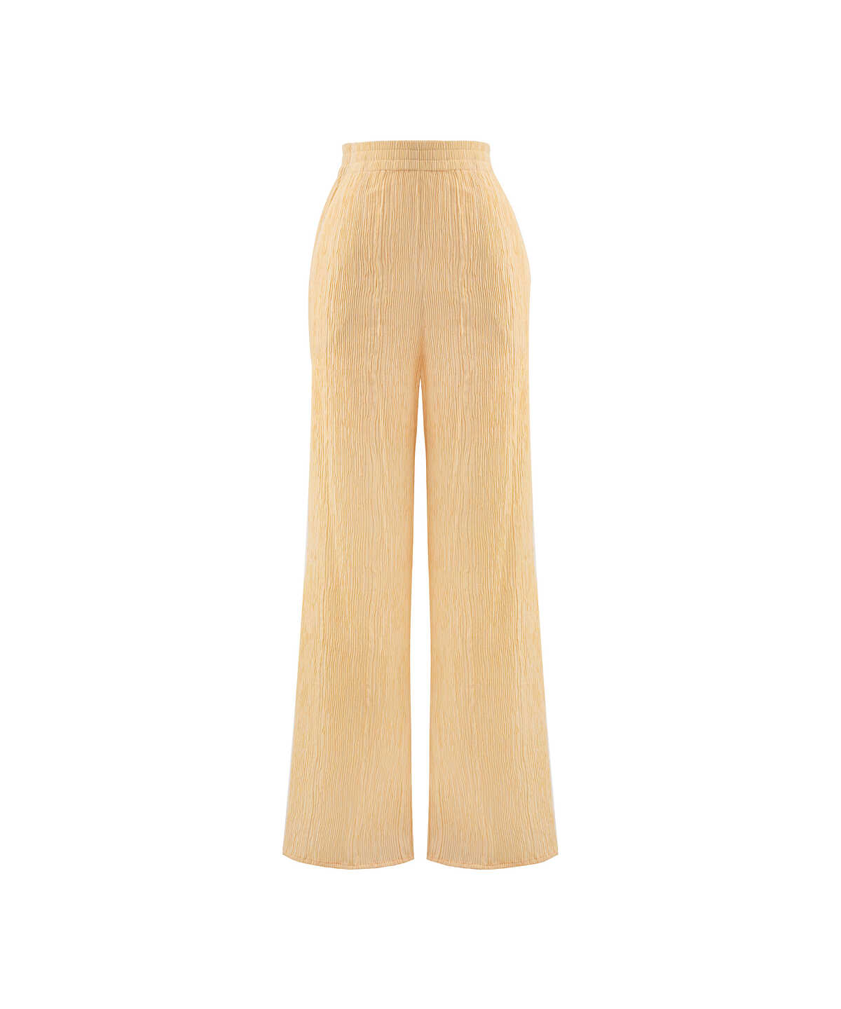 Crinkle-Effect Wide-Leg Trousers