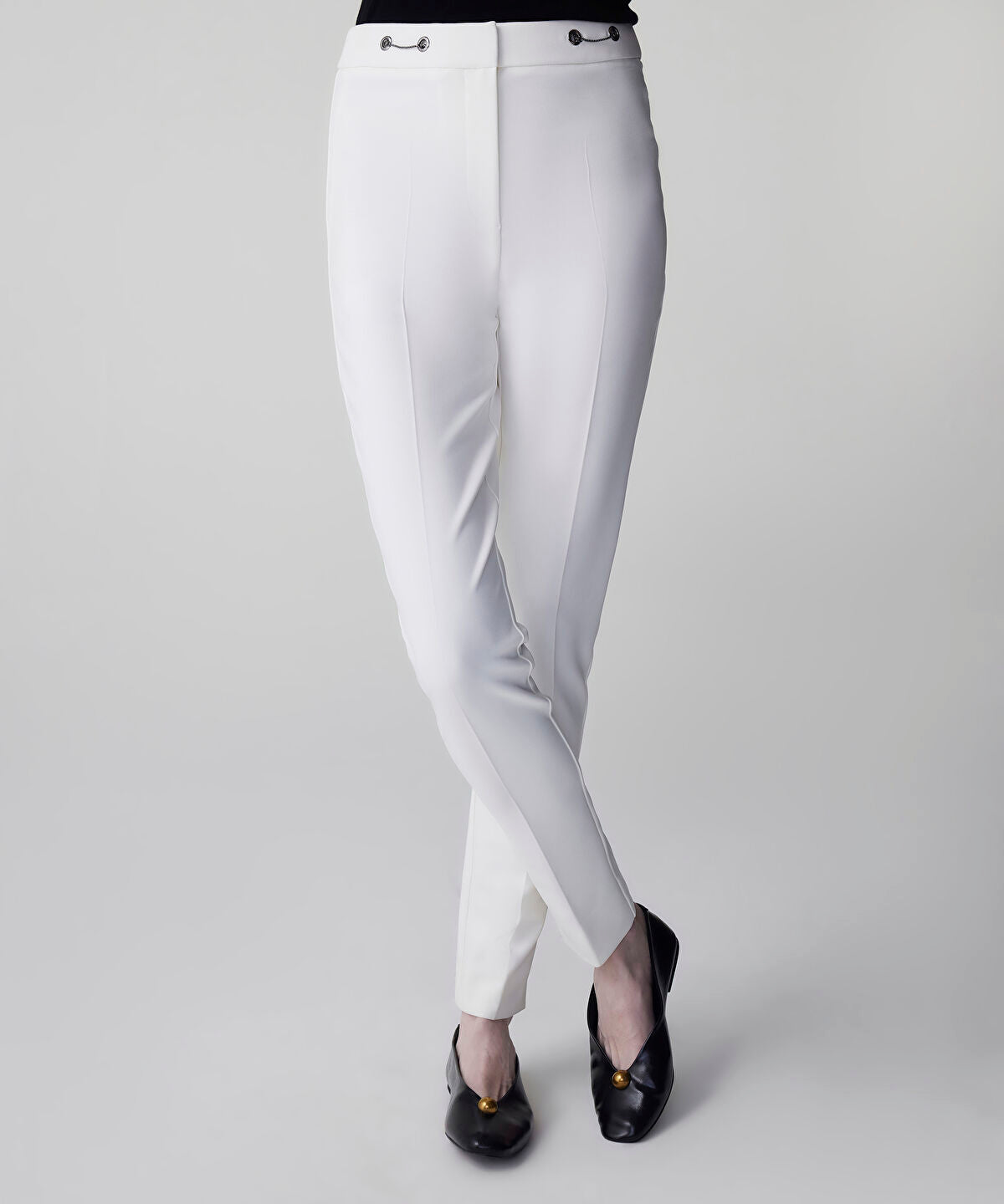 Skinny Trousers with Metal Accents