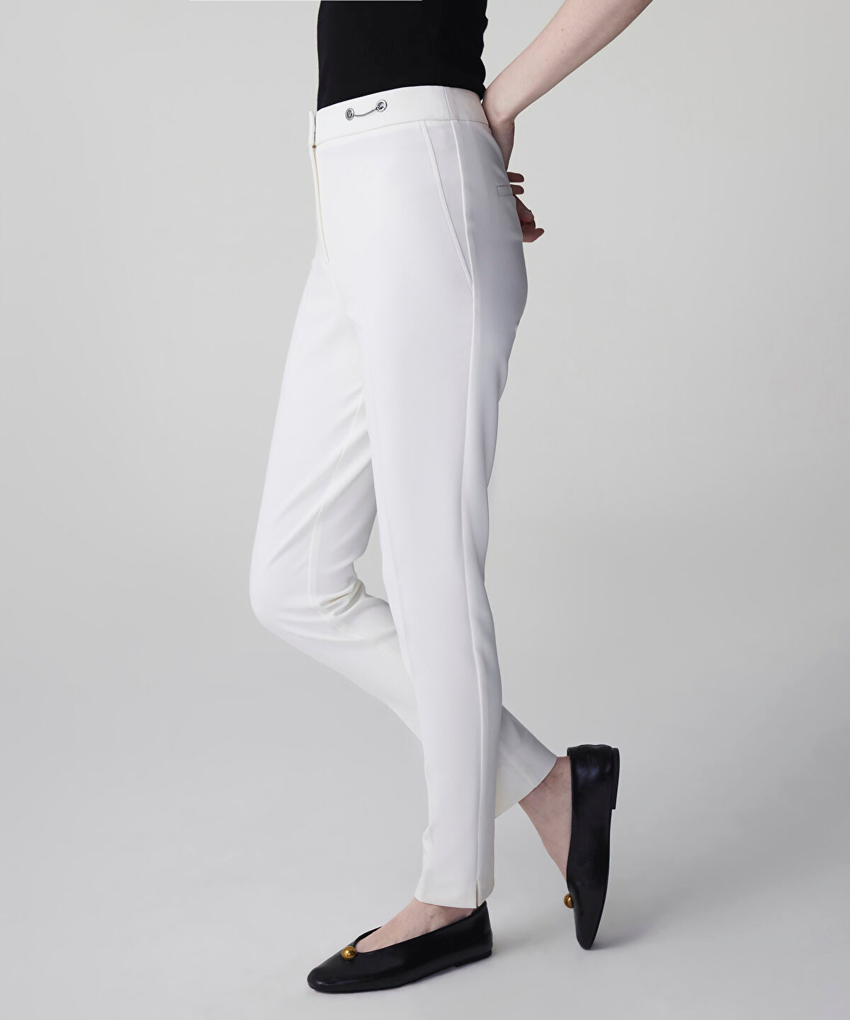 Skinny Trousers with Metal Accents