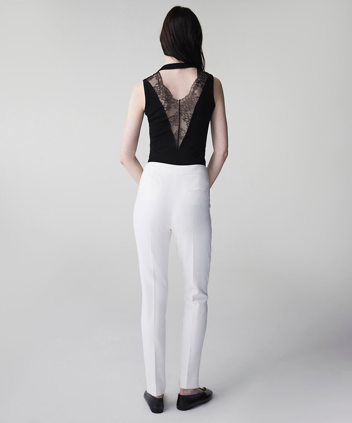 Skinny Trousers with Metal Accents