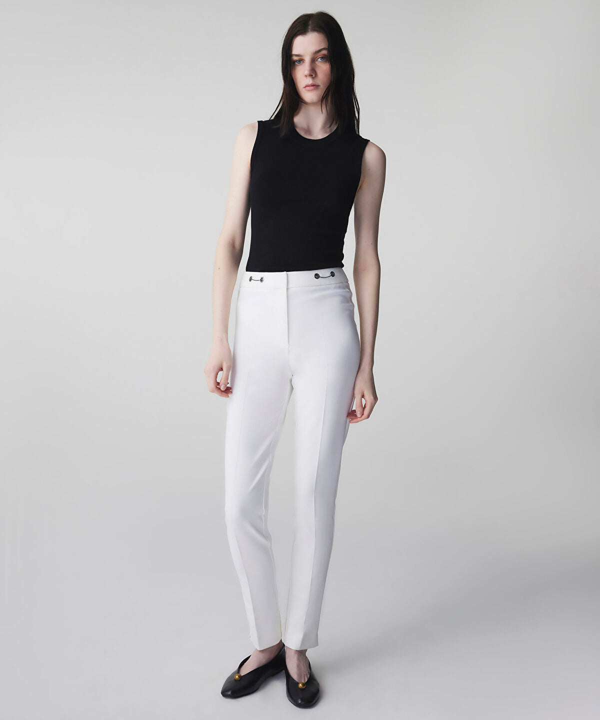 Skinny Trousers with Metal Accents