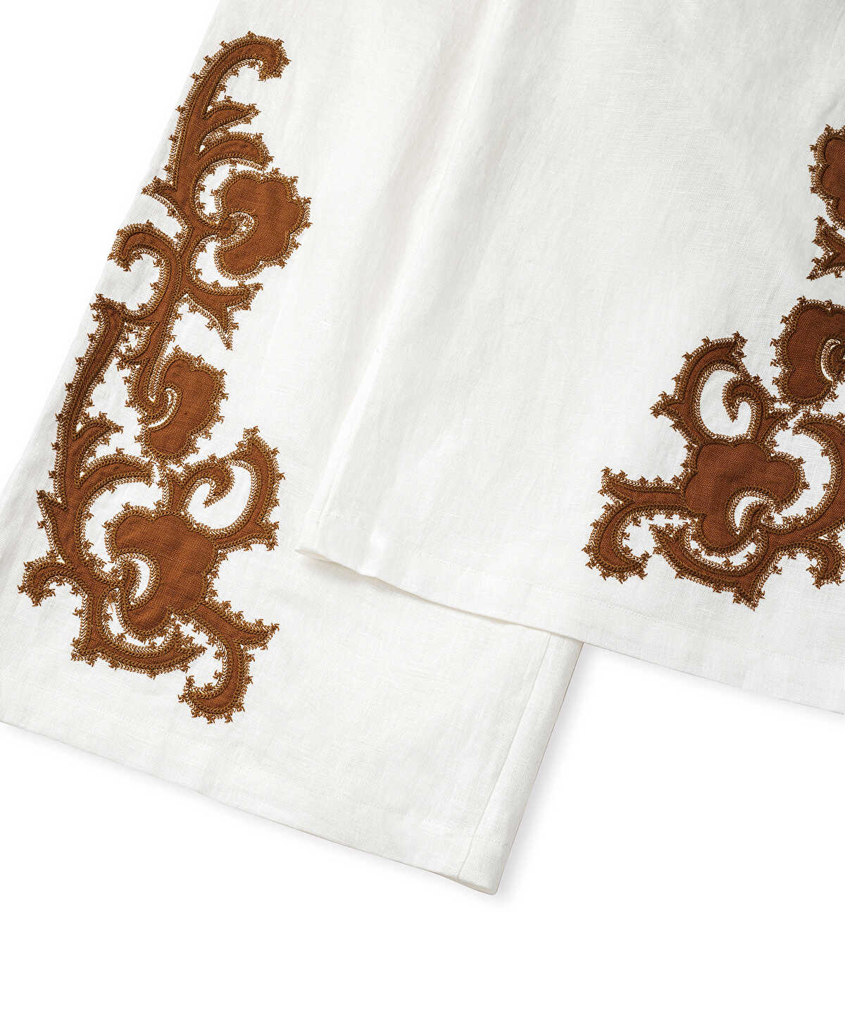 Embroidered Linen Trousers