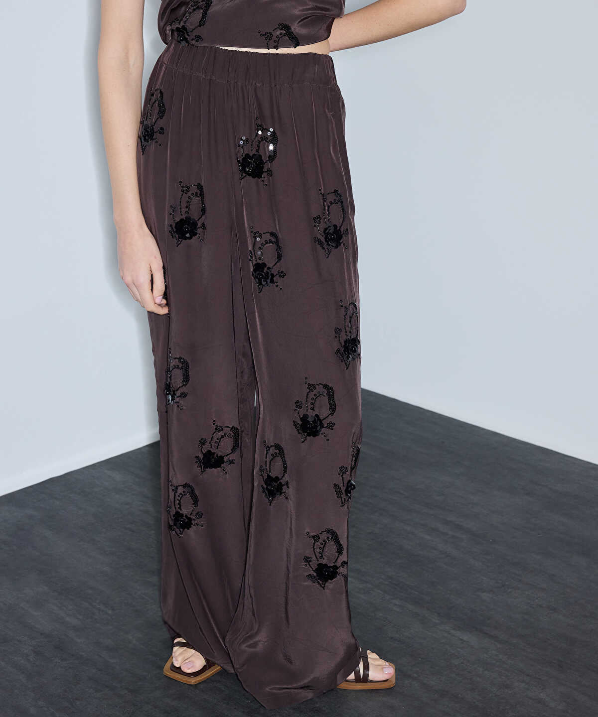 Embellished Viscose Trousers