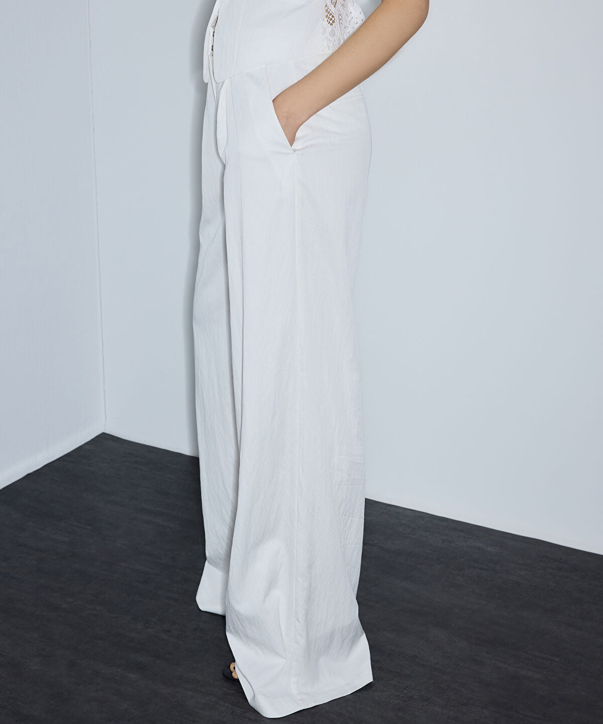Crinkle-Effect Trousers