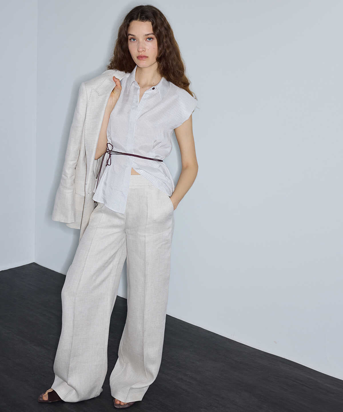 Belted Linen Trousers