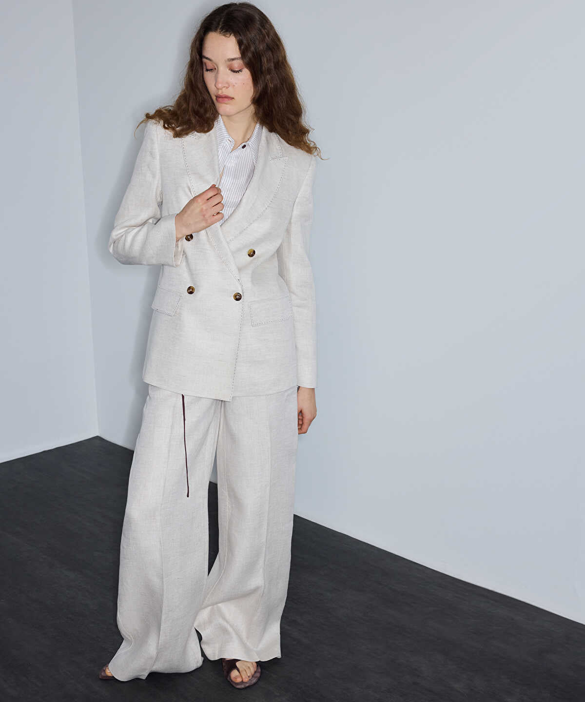 Belted Linen Trousers