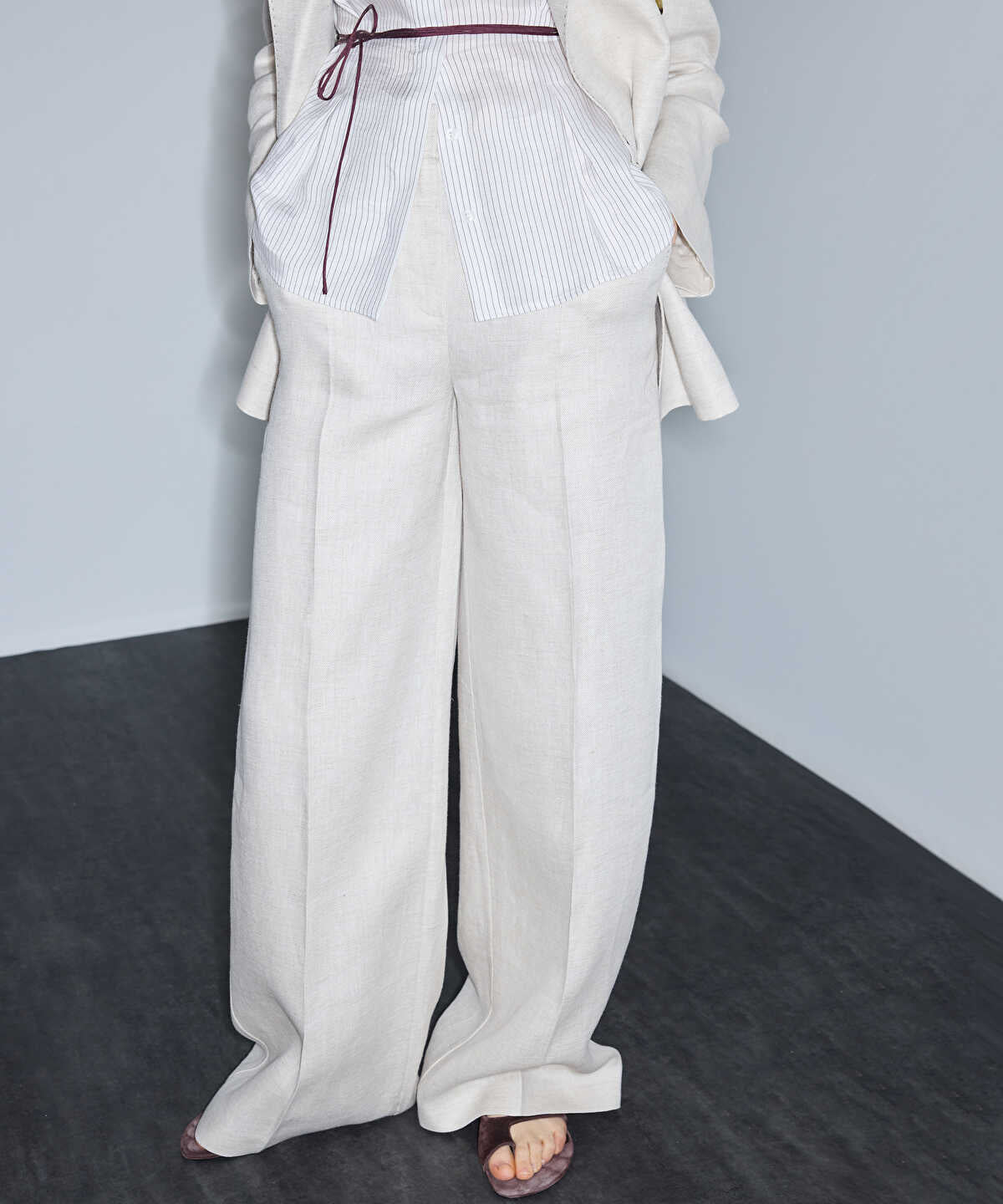 Belted Linen Trousers