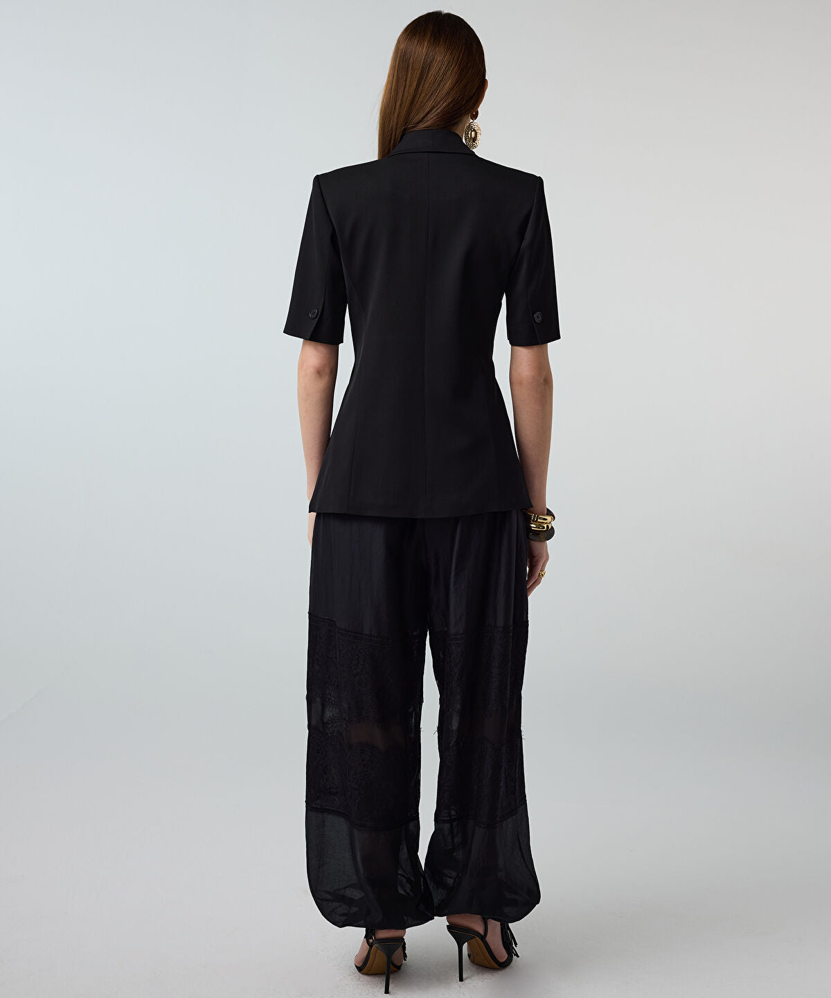 Lace-Trimmed Balloon Trousers