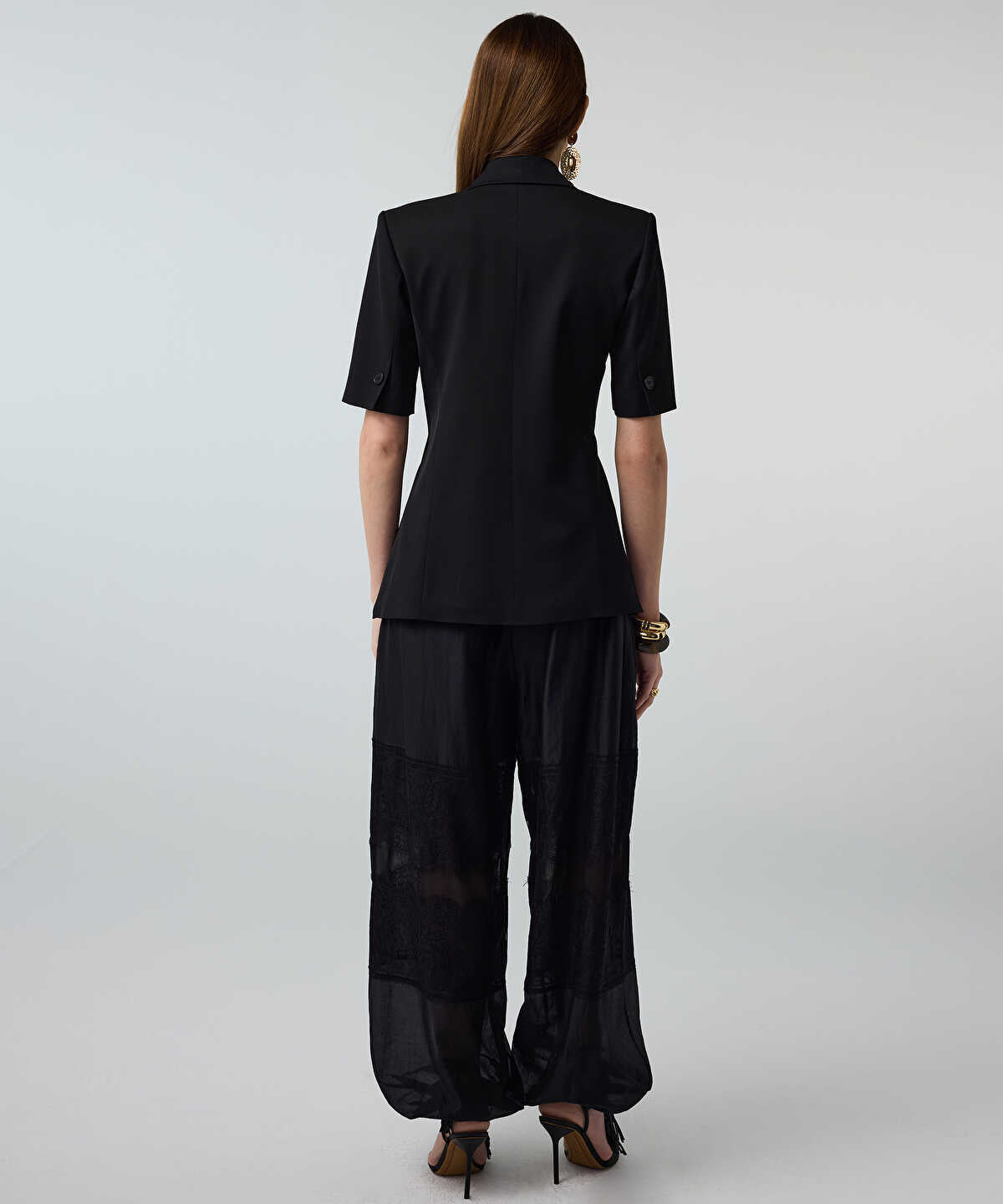 Lace-Trimmed Balloon Trousers
