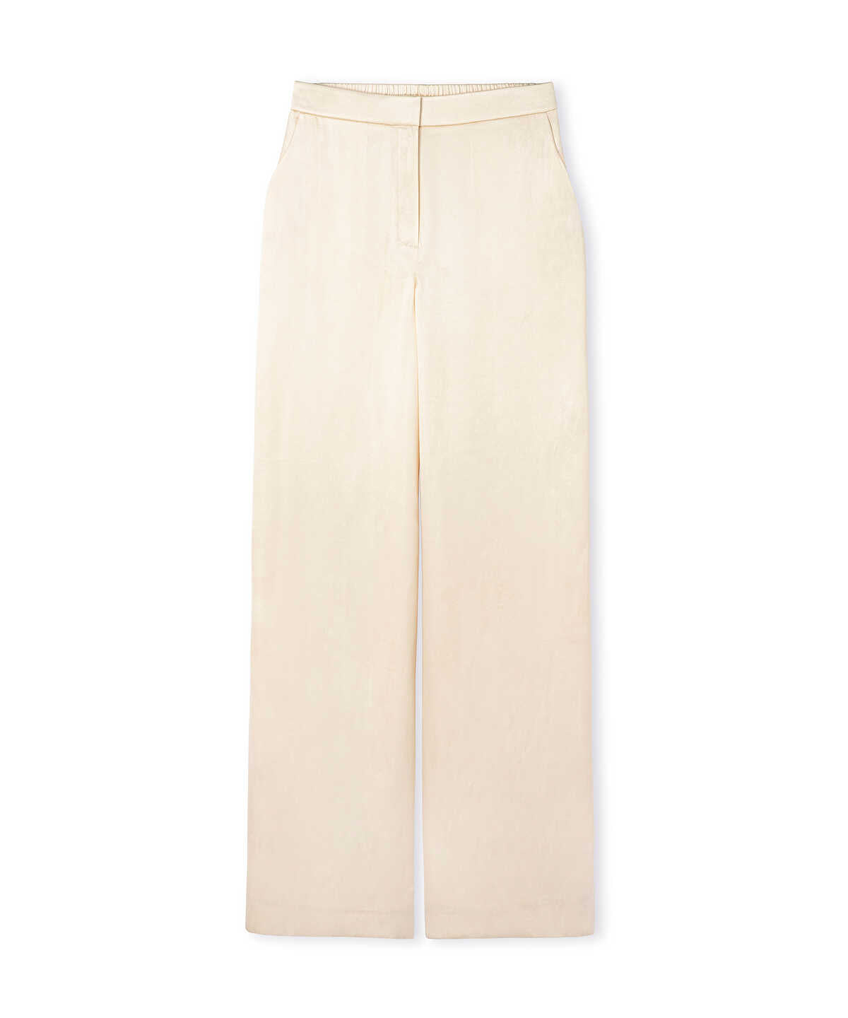 Satin-Effect Wide-Leg Trousers
