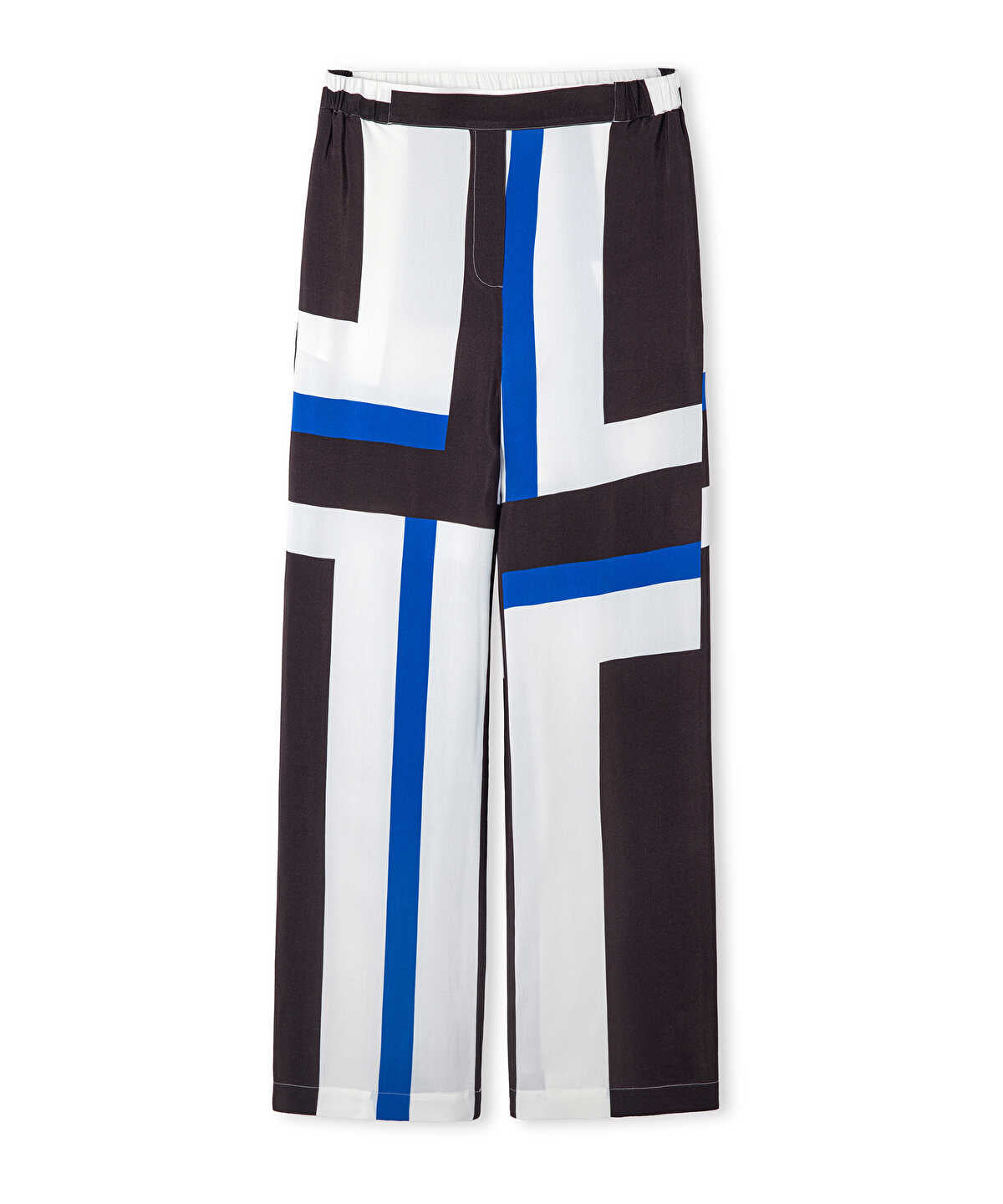Color-Block Wide-Leg Trousers