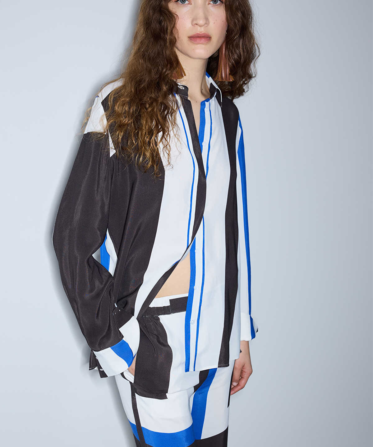 Color-Block Wide-Leg Trousers