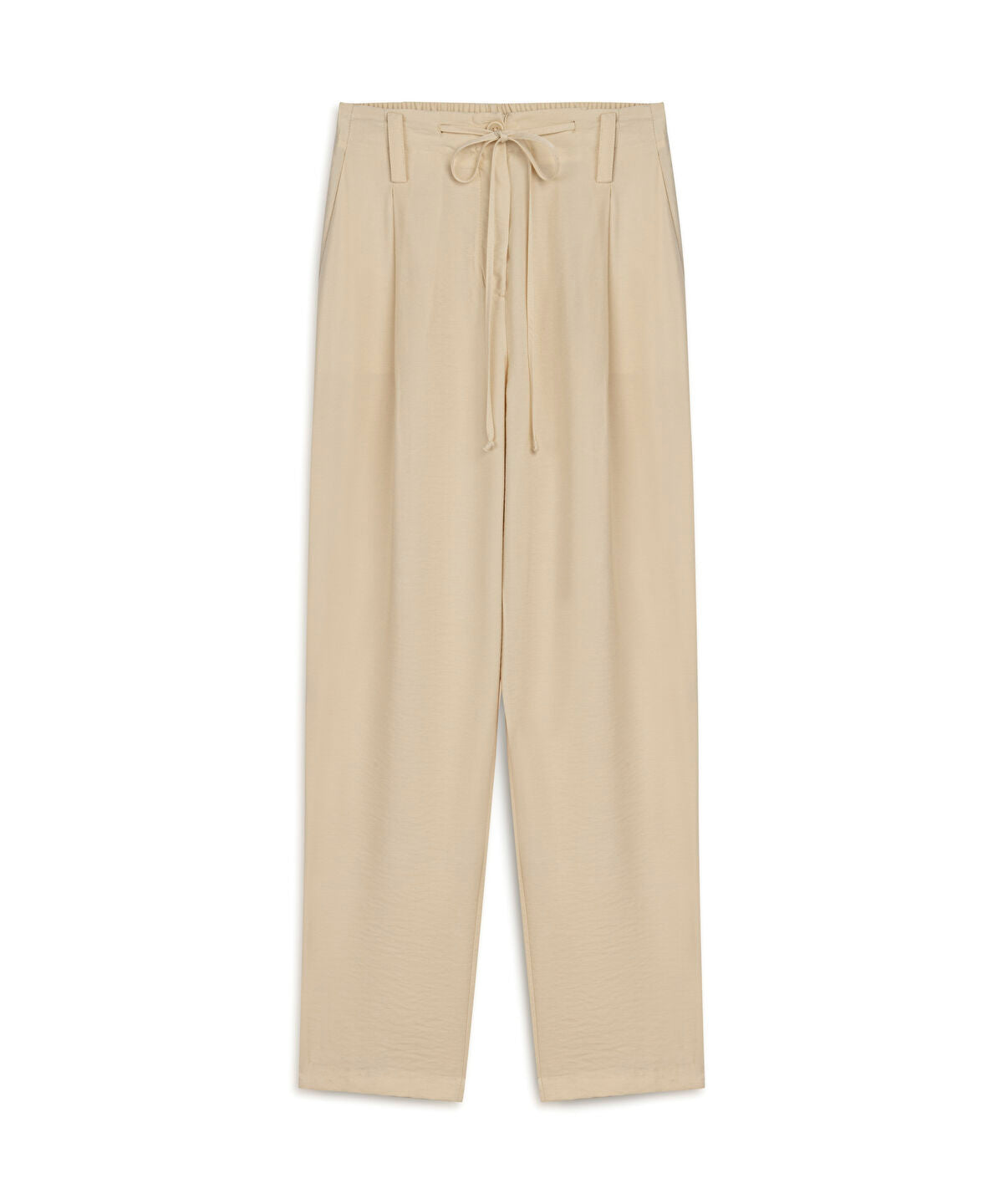 Tie-Waist Carrot Fit Trousers