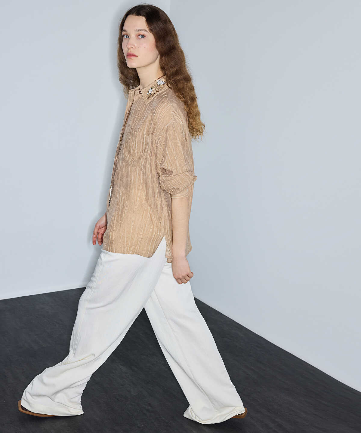Tie-Waist Wide-Leg Trousers