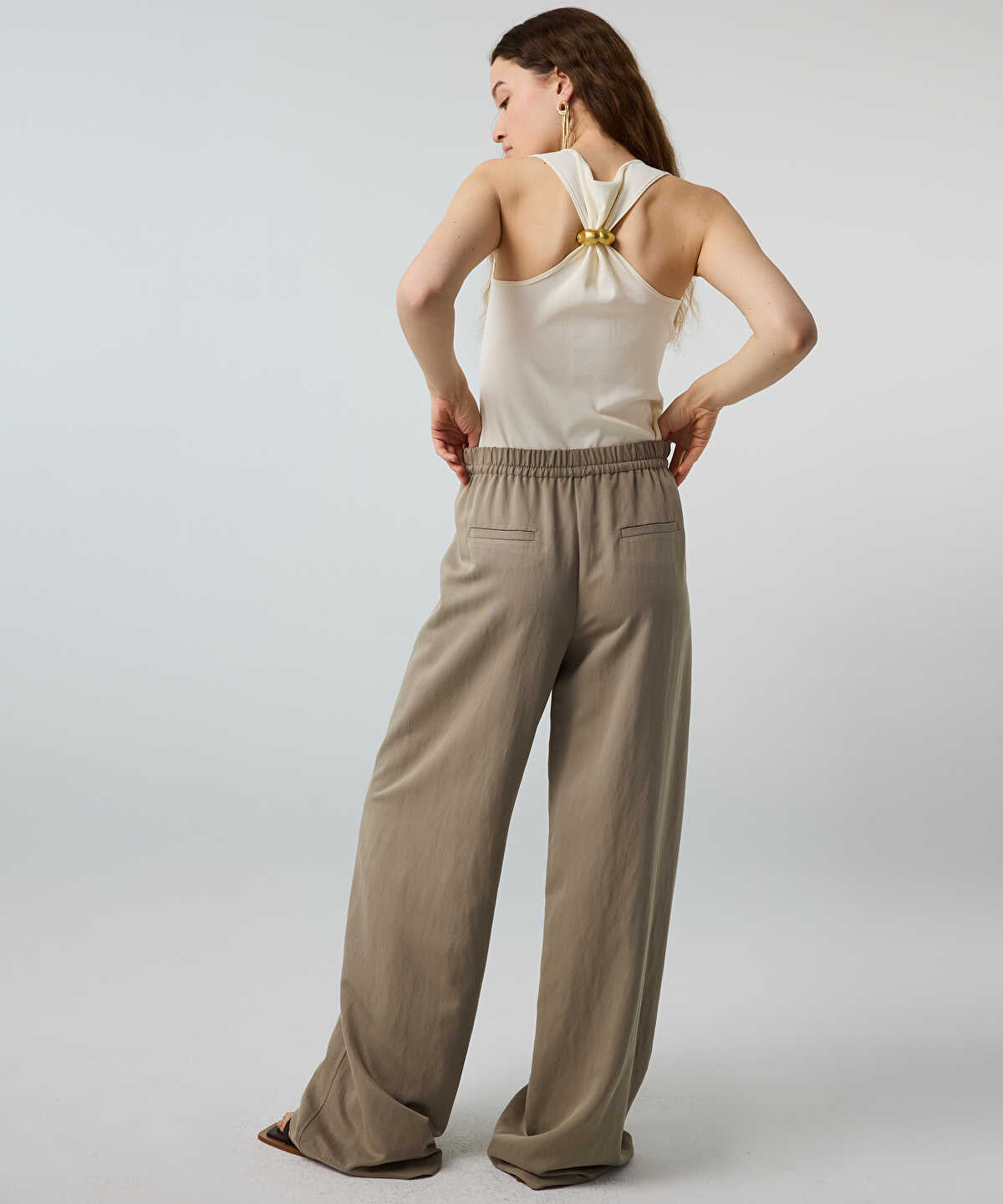 Tie-Waist Wide-Leg Trousers