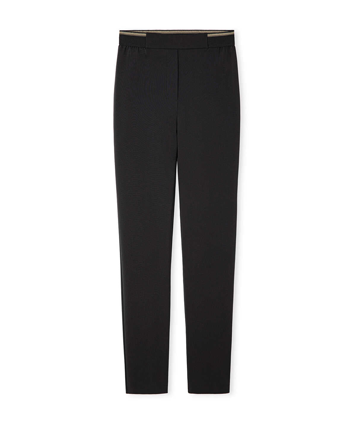 Lurex-Waisted Skinny Trousers