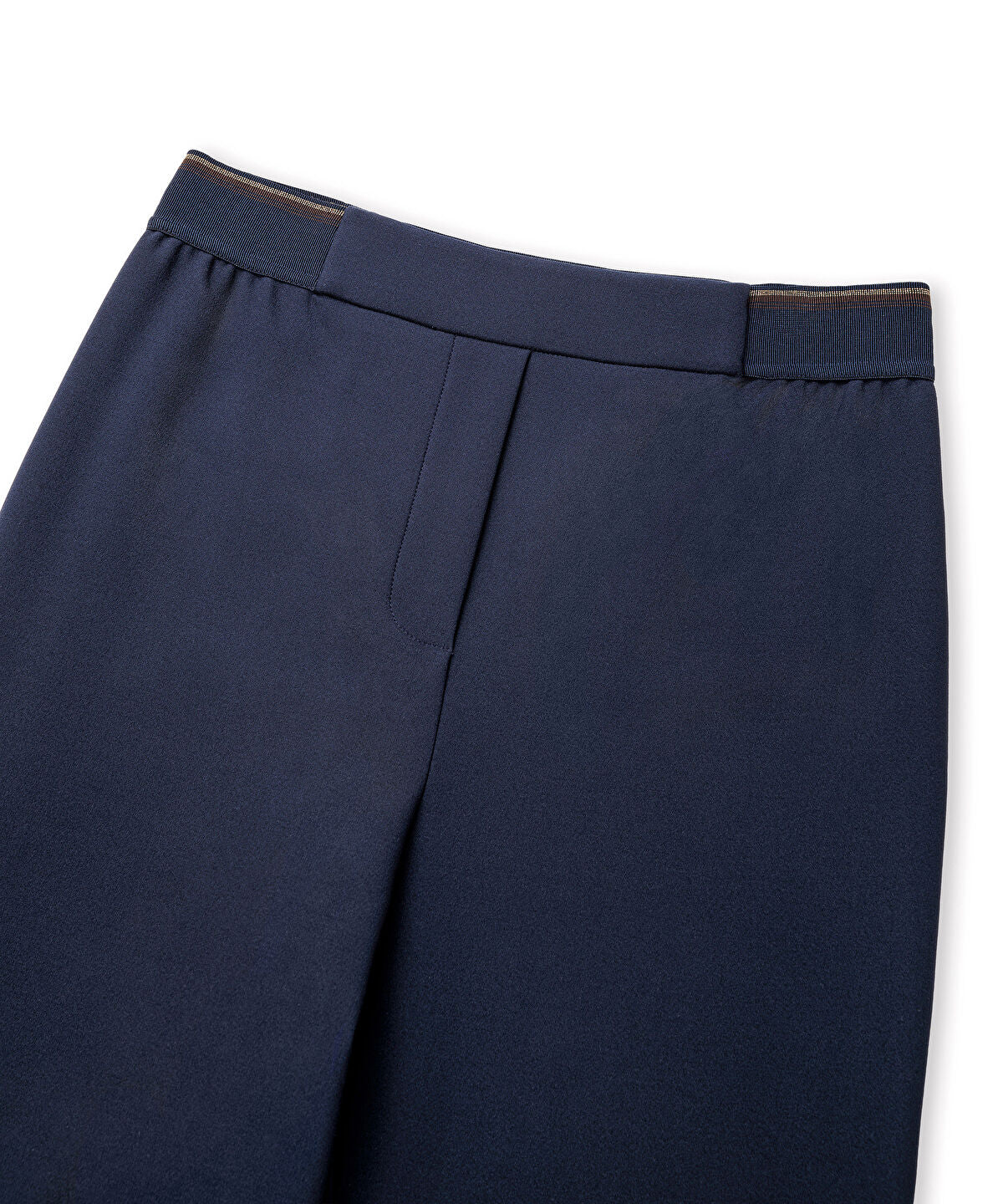 Lurex-Waisted Skinny Trousers