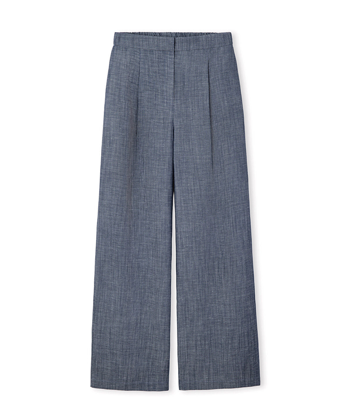 Denim-Effect Wide-Leg Trousers