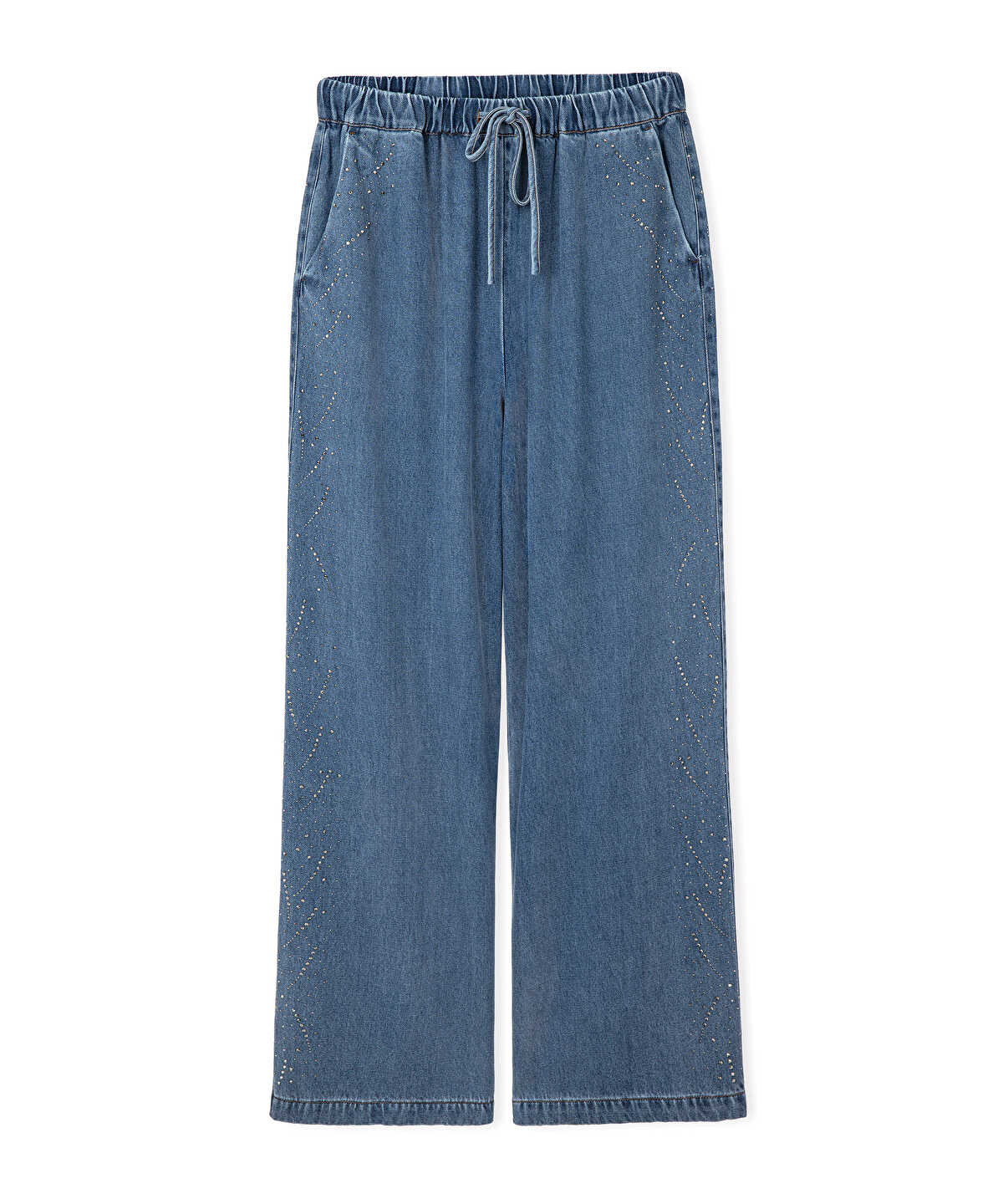 Embellished Elastic Waist Trousers