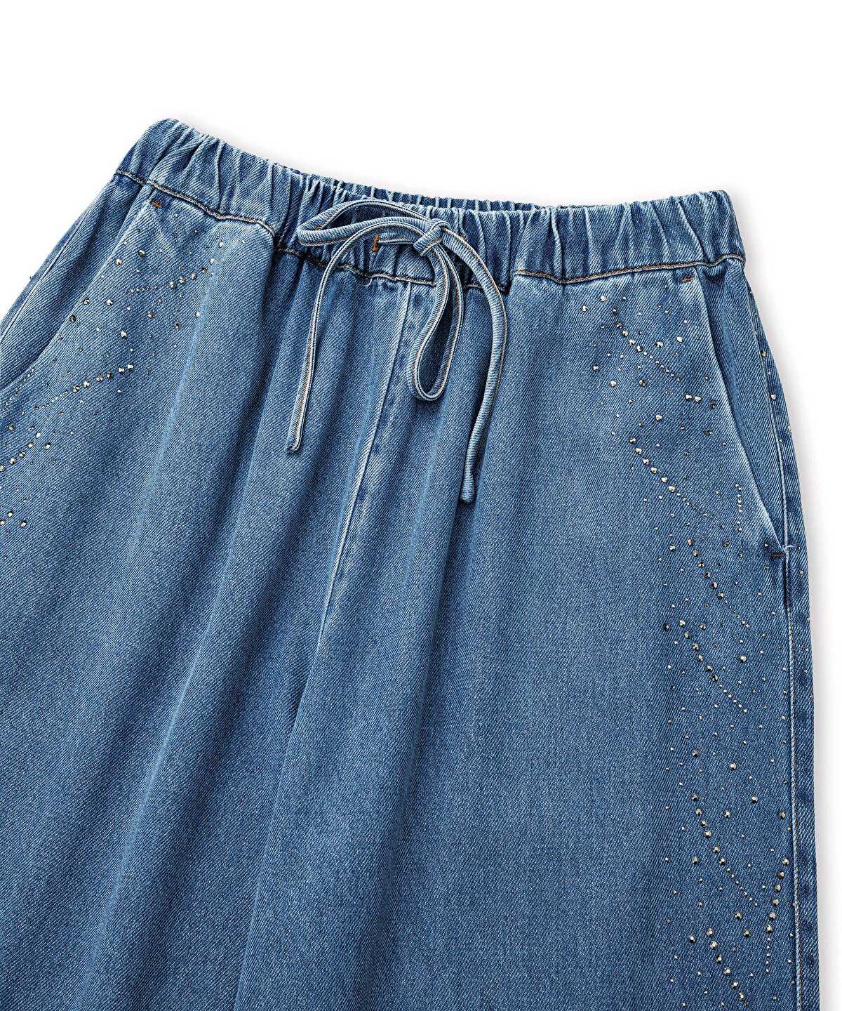 Embellished Elastic Waist Trousers