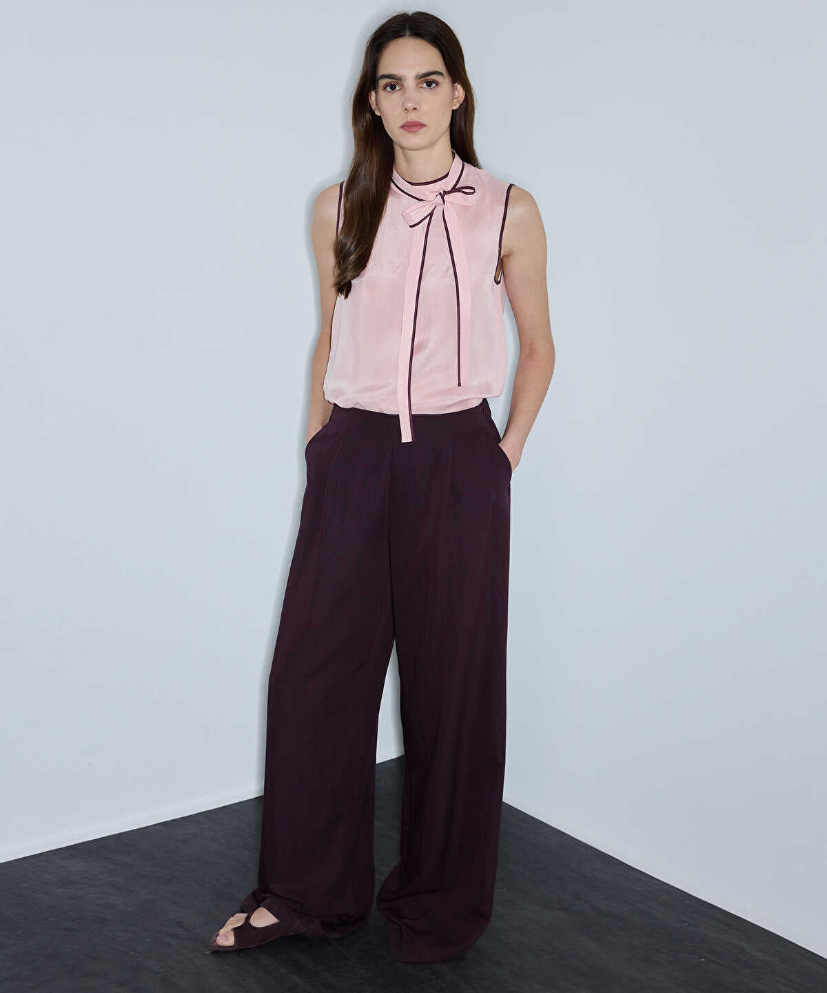 Pleated Wide-Leg Trousers