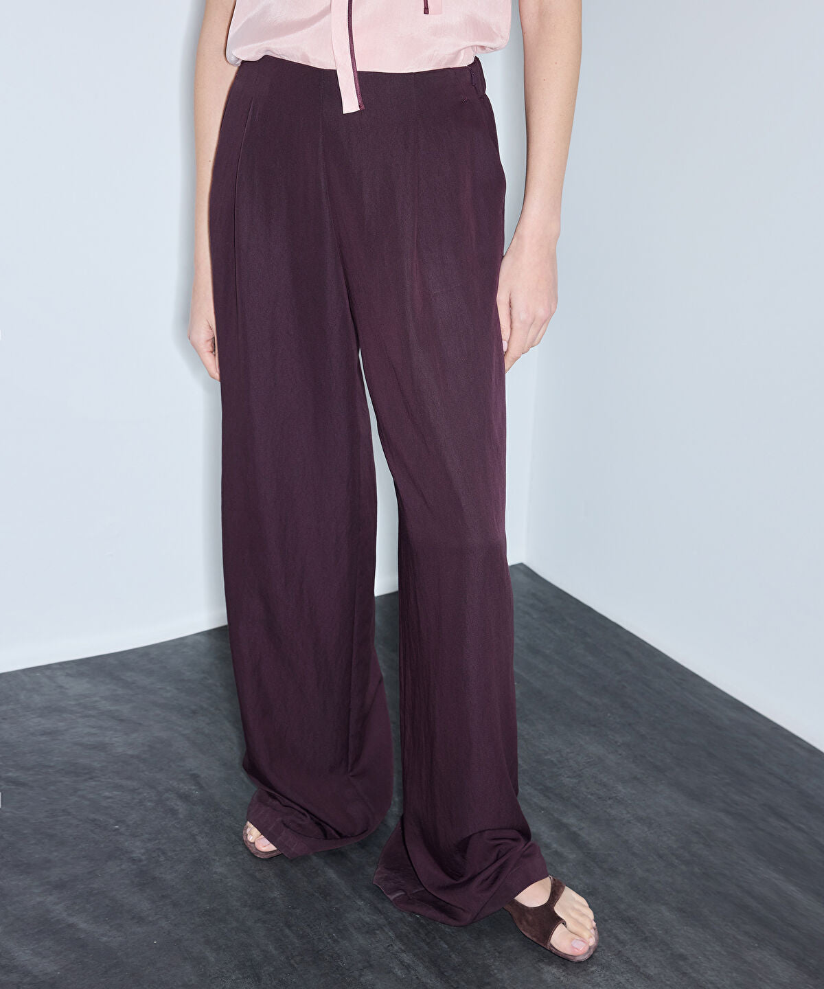 Pleated Wide-Leg Trousers