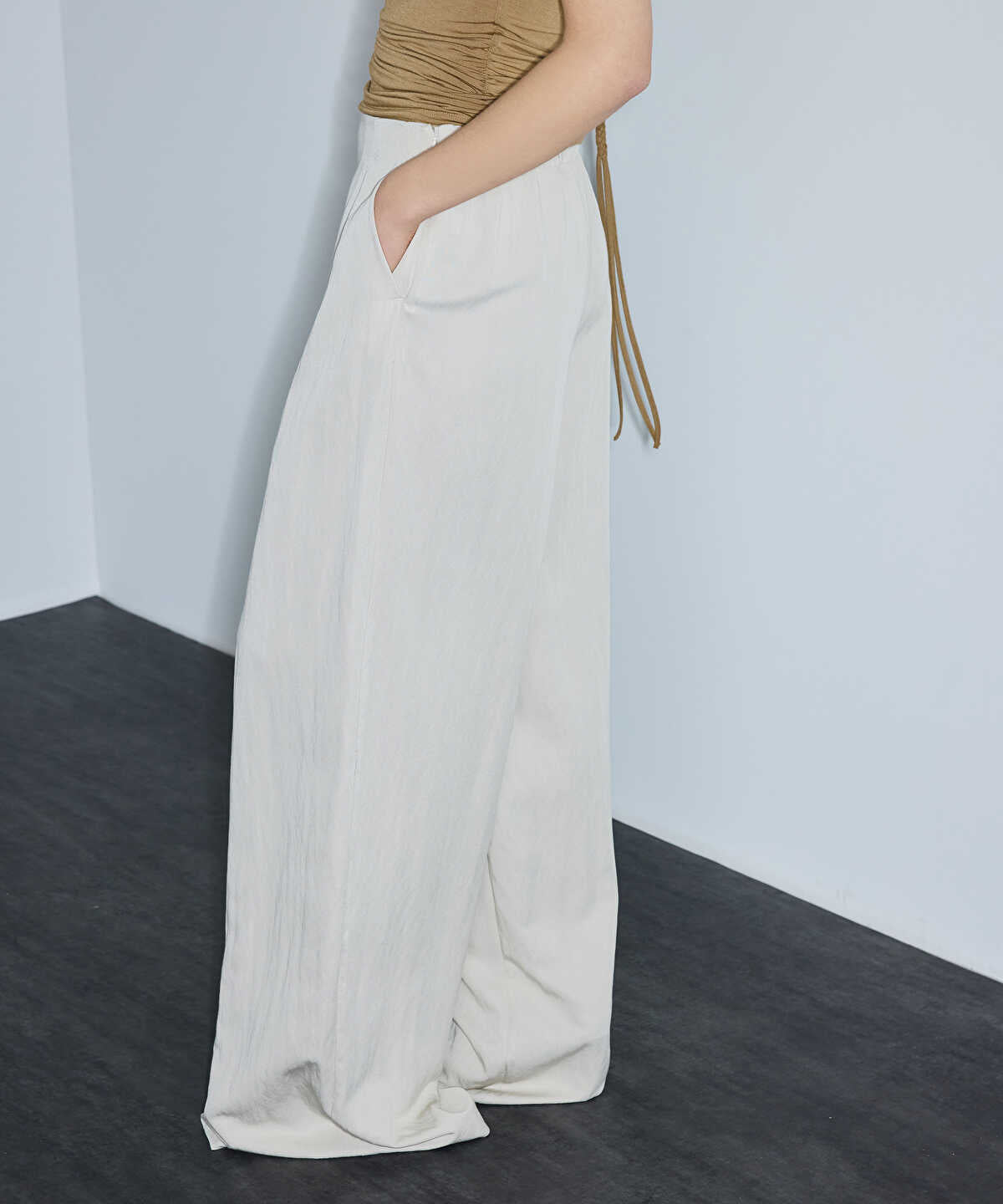 Pleated Wide-Leg Trousers