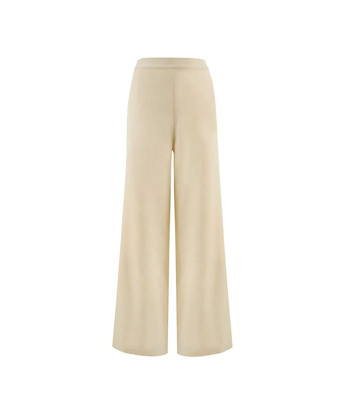 Elastic-Back Wide-Leg Trousers