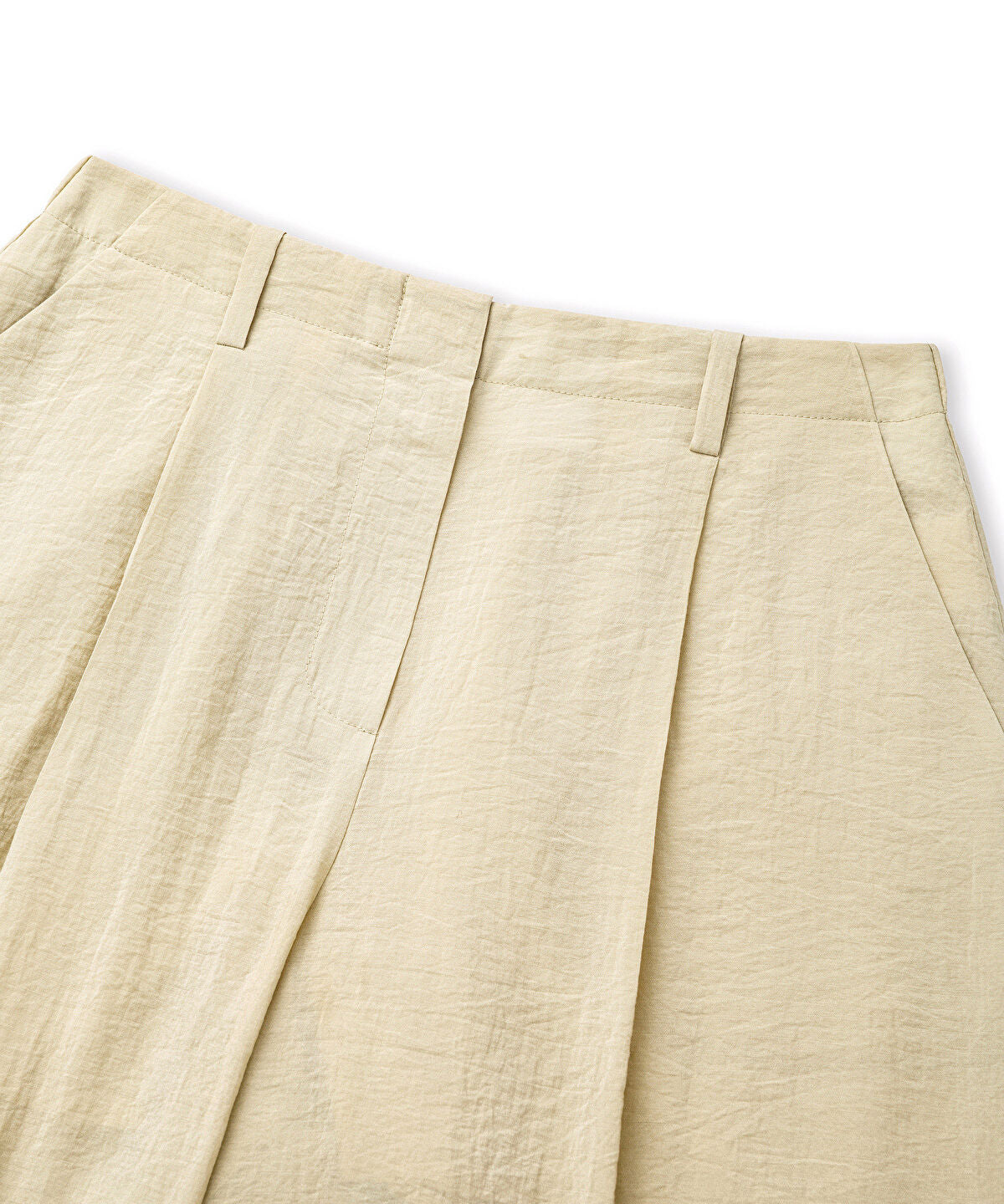 Belted Crinkle-Effect Trousers