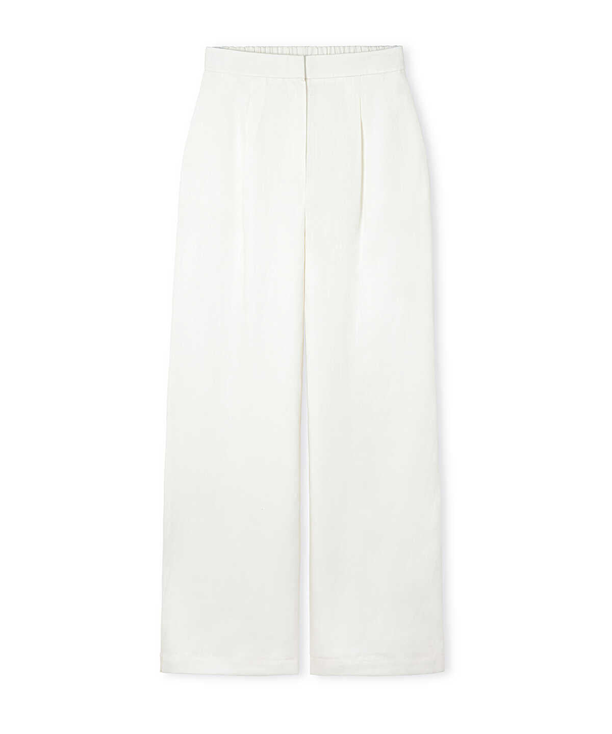 Linen-Blend Wide-Leg Trousers