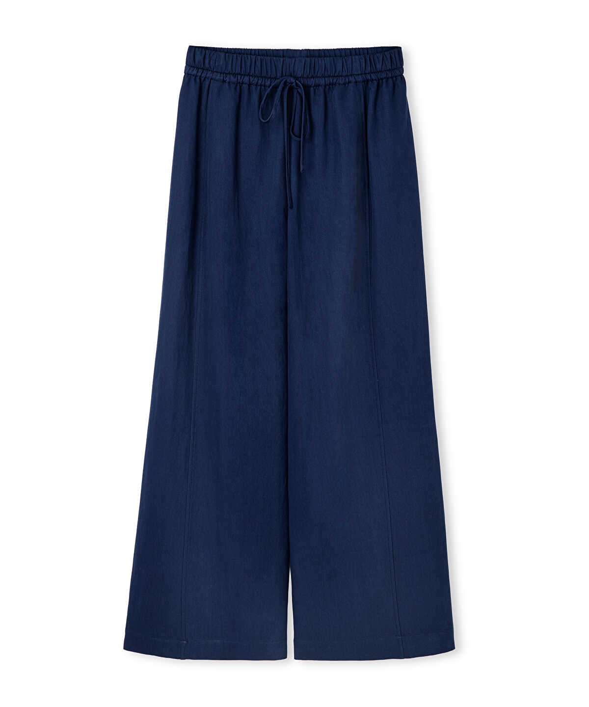 Elastic Waist Wide-Leg Trousers