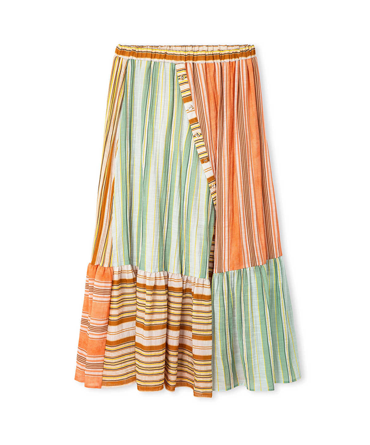 Color-Block Striped Skirt