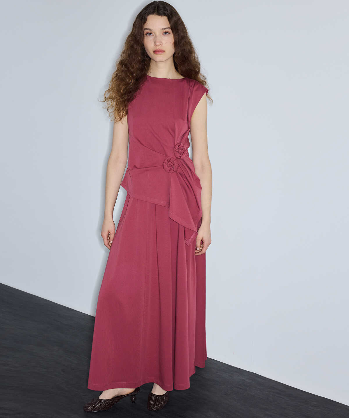 Elastic Waist Maxi Skirt