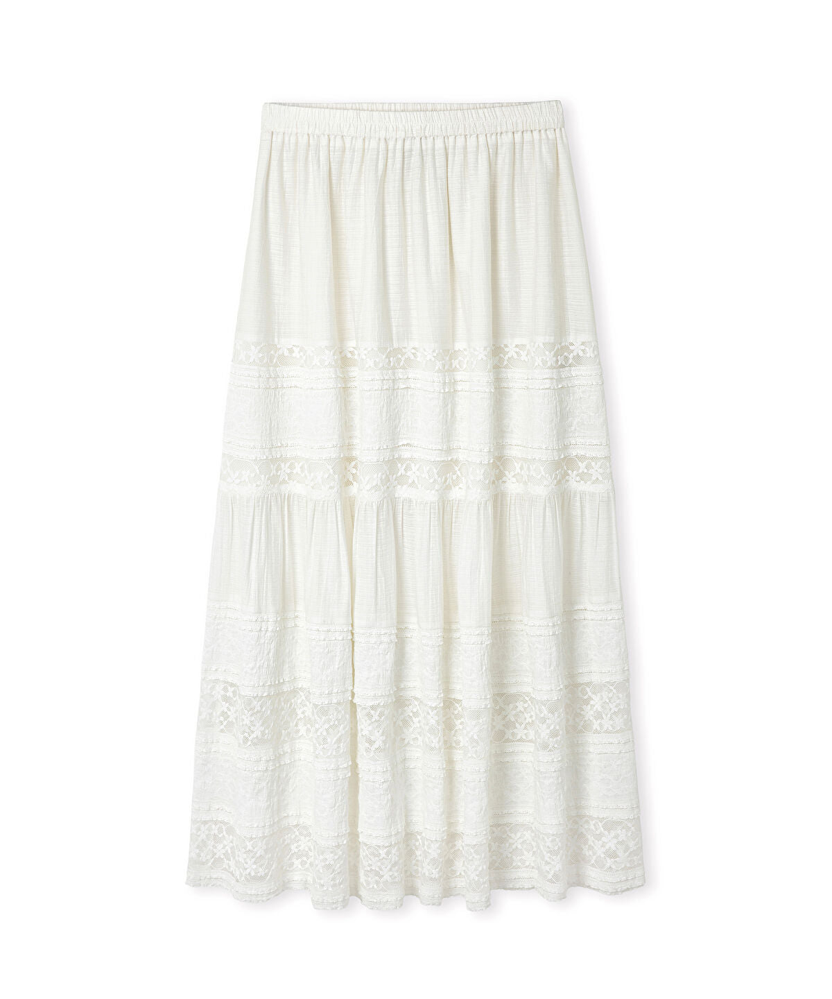 Lace-Trimmed Maxi Skirt