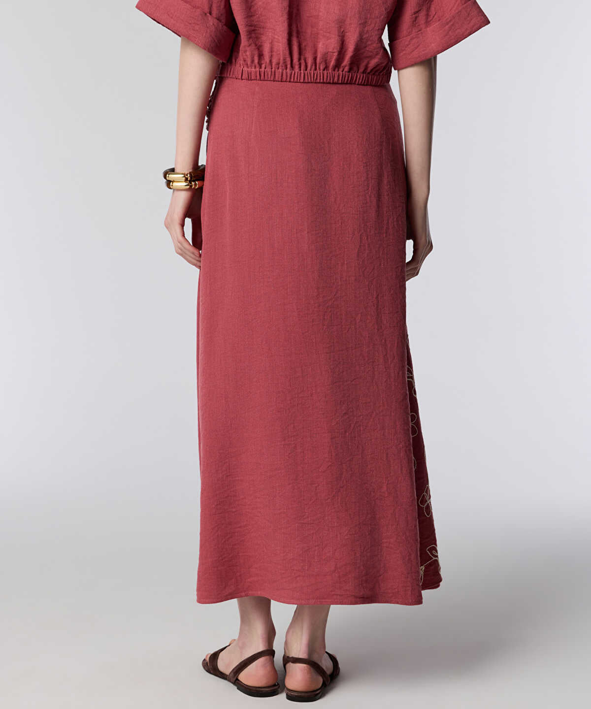 Embroidered Wrap Skirt