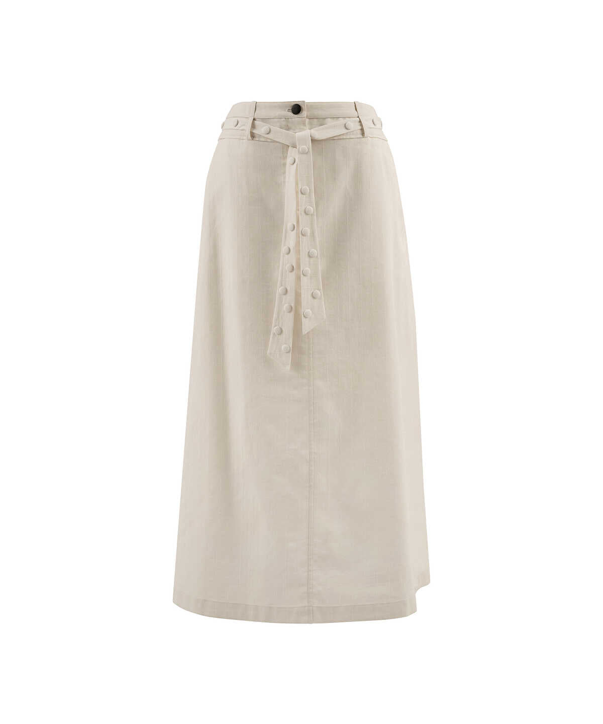 Midi Skirt with Studded Waistband