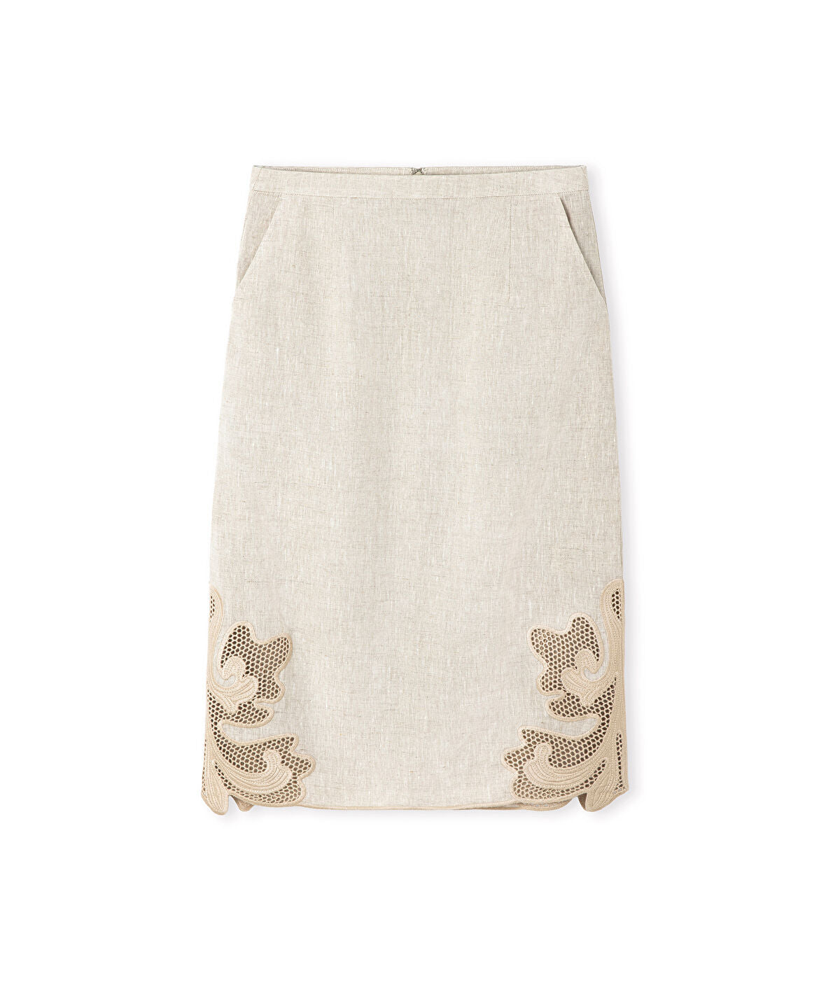 Embroidered Linen Skirt