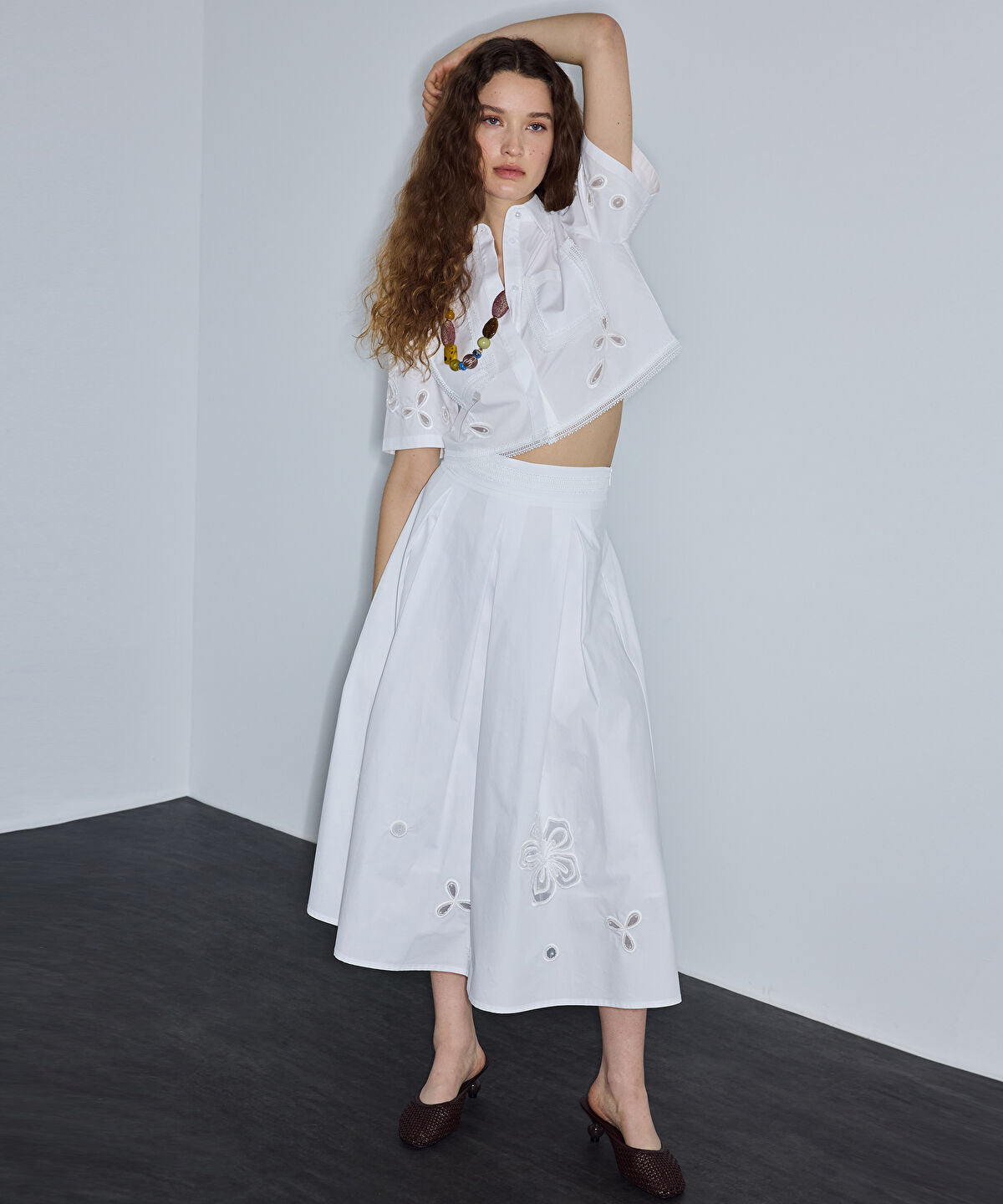 Embellished A-Line Skirt