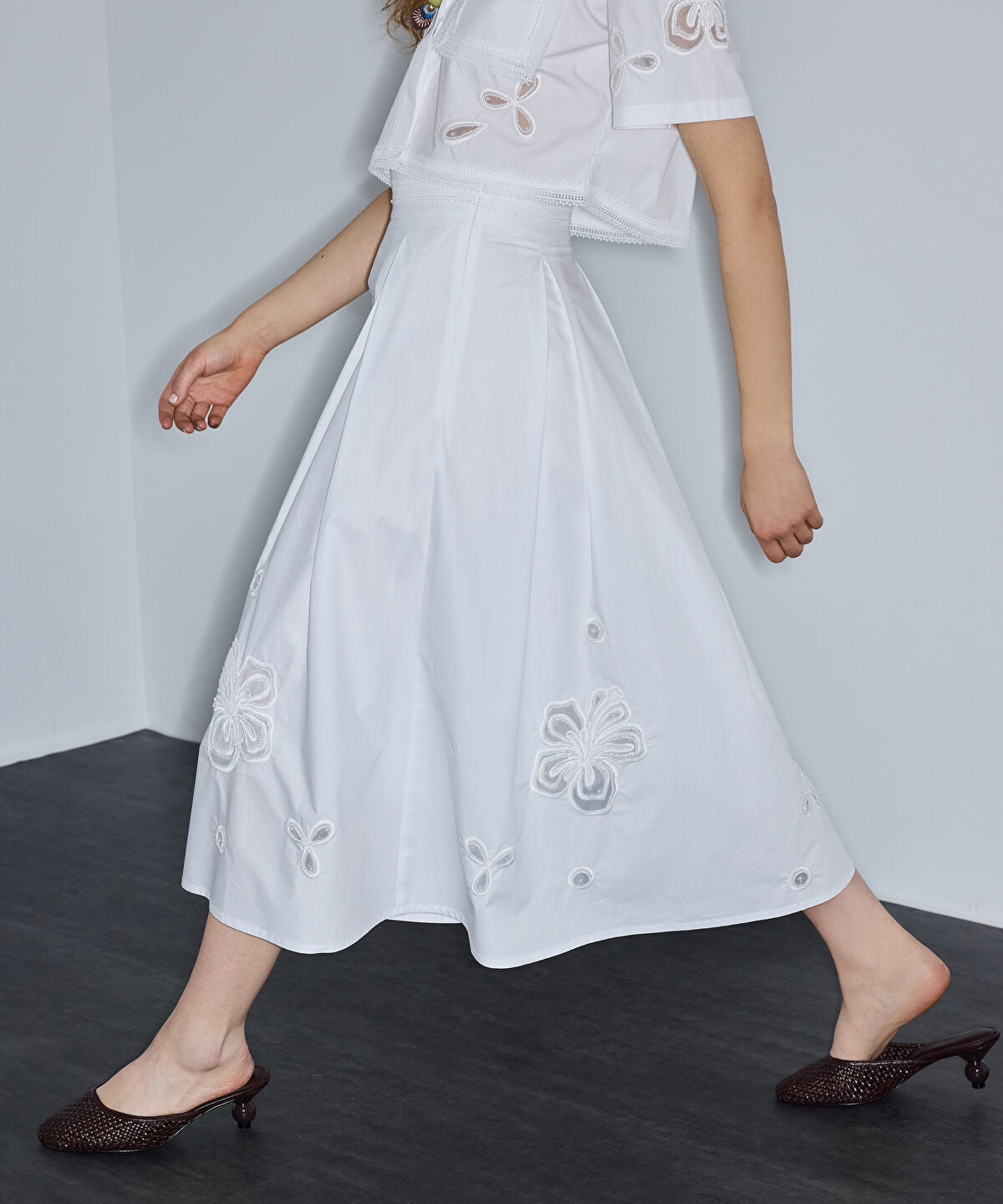 Embellished A-Line Skirt
