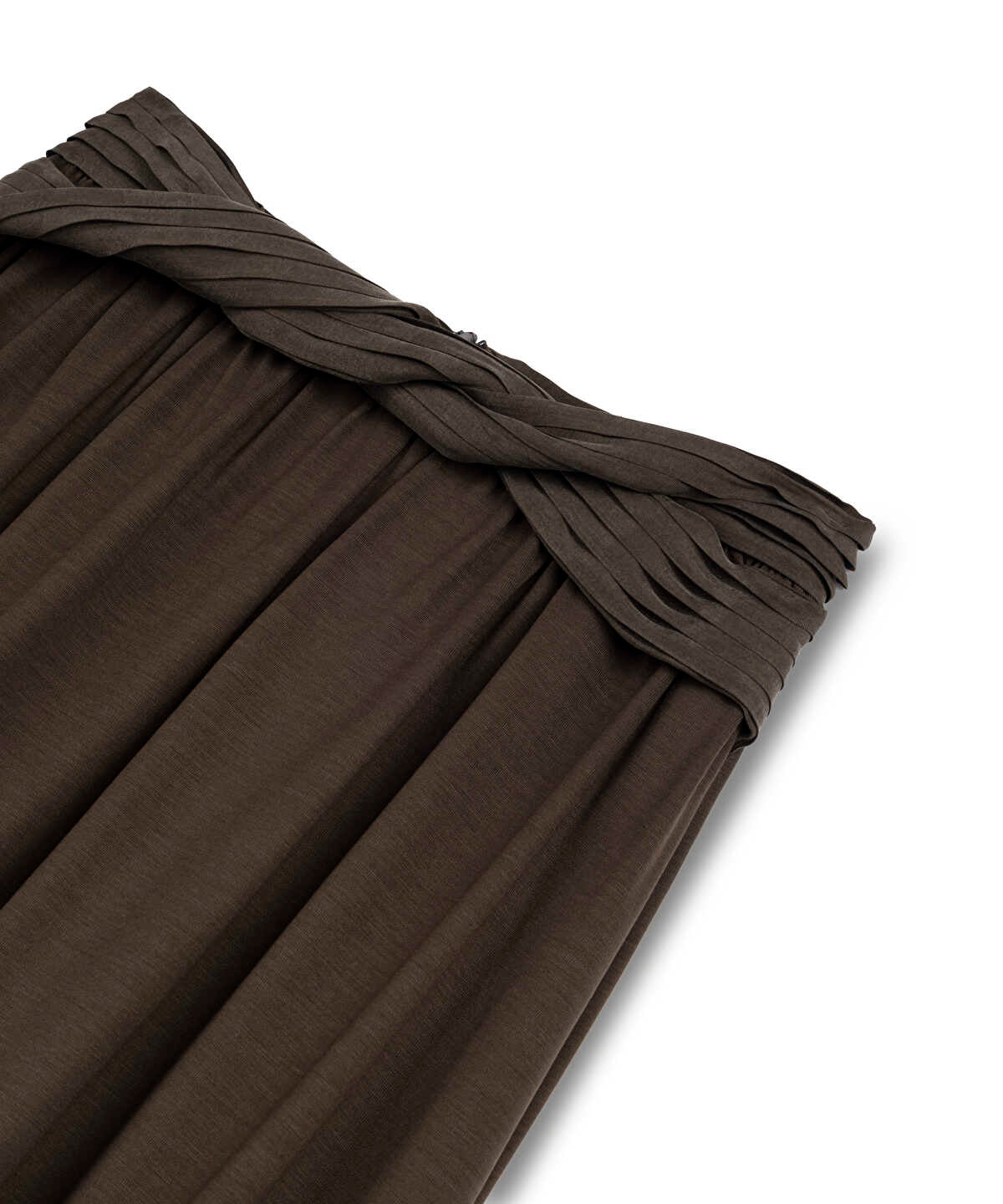 Twisted-Belt Cupro Skirt