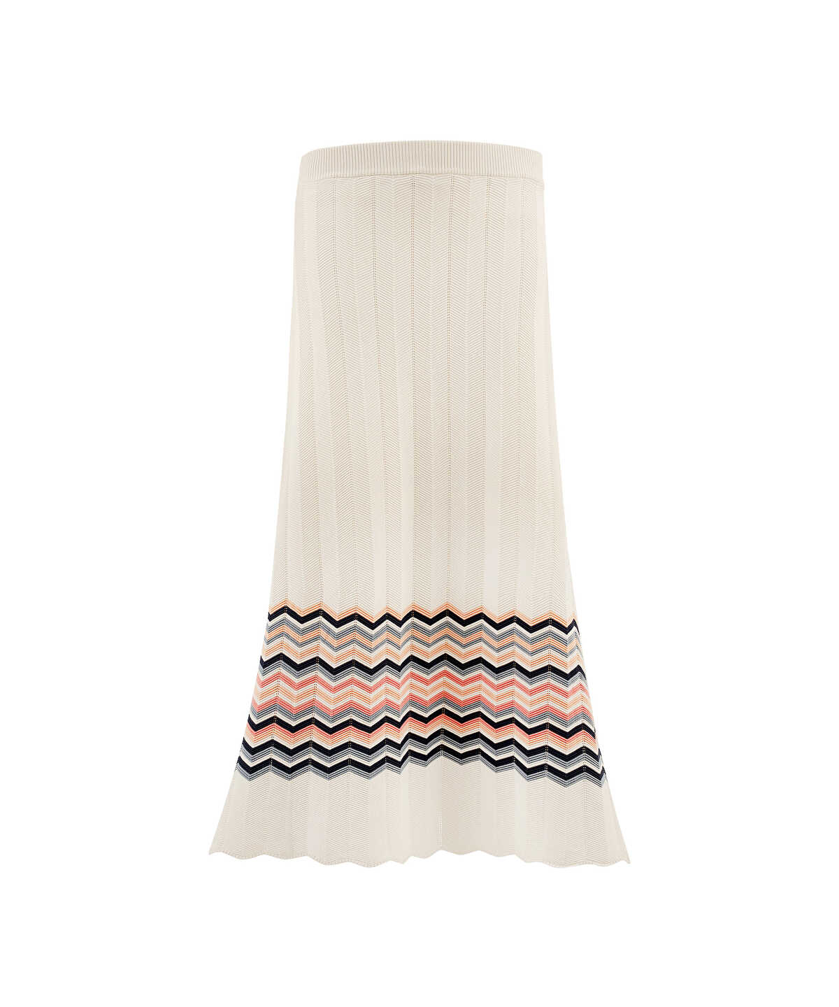 Color-Block Jacquard Knit Skirt