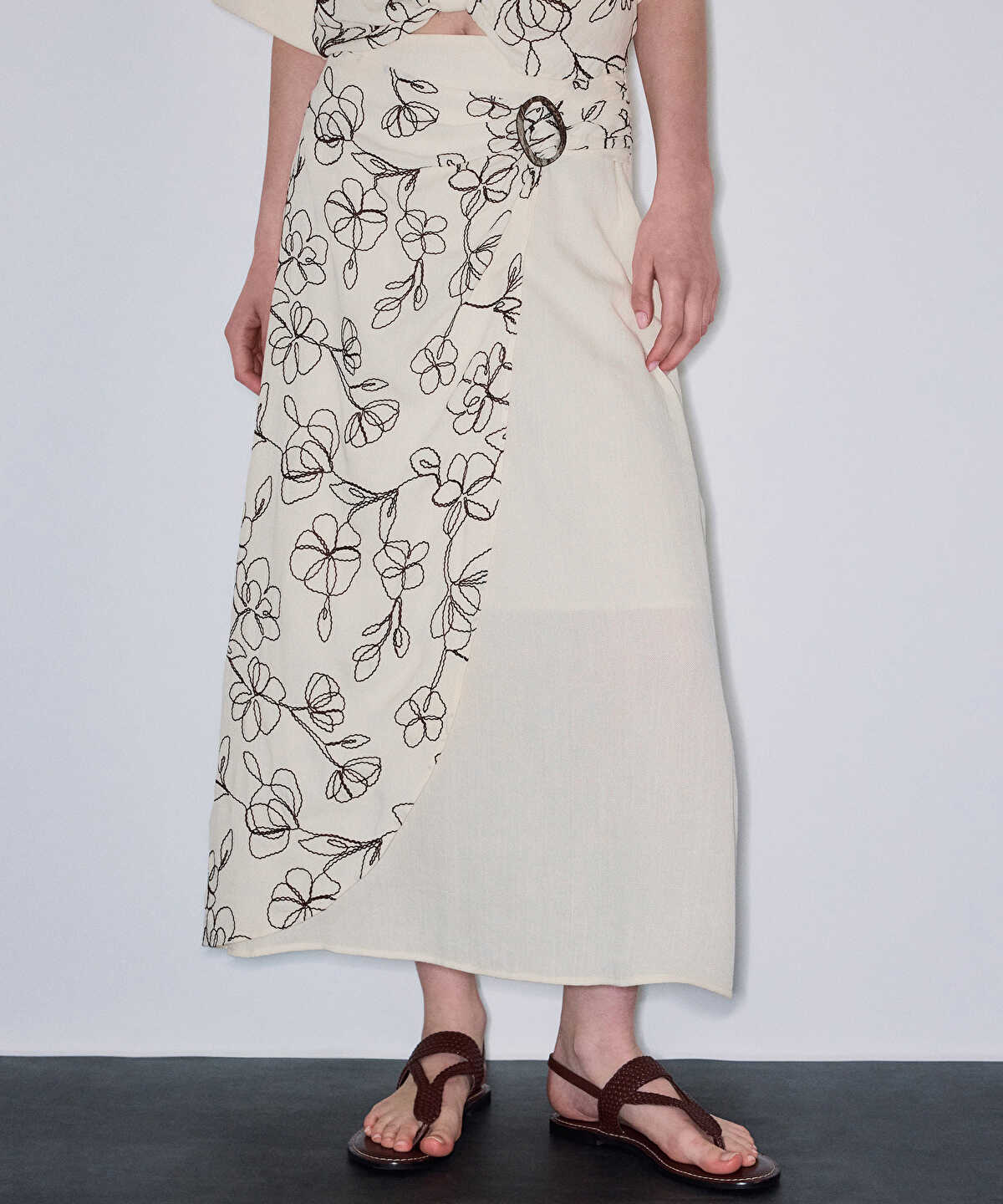 Embroidered A-Line Skirt