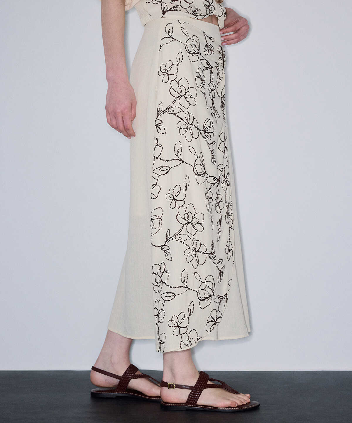Embroidered A-Line Skirt