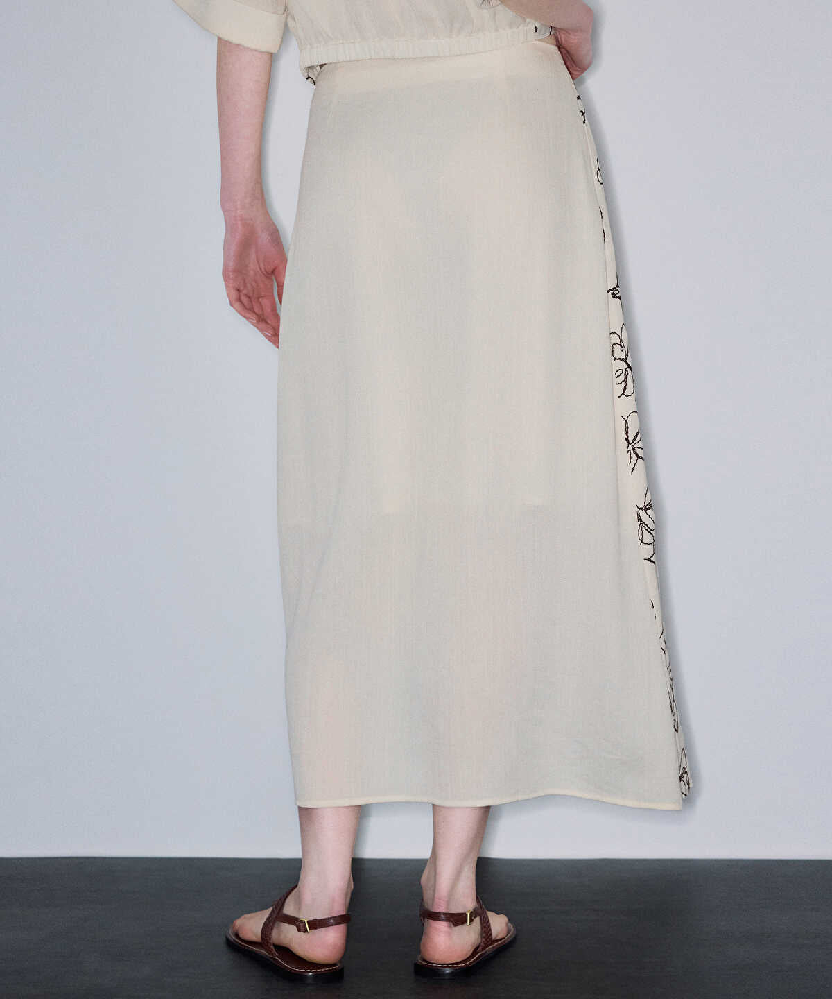 Embroidered A-Line Skirt
