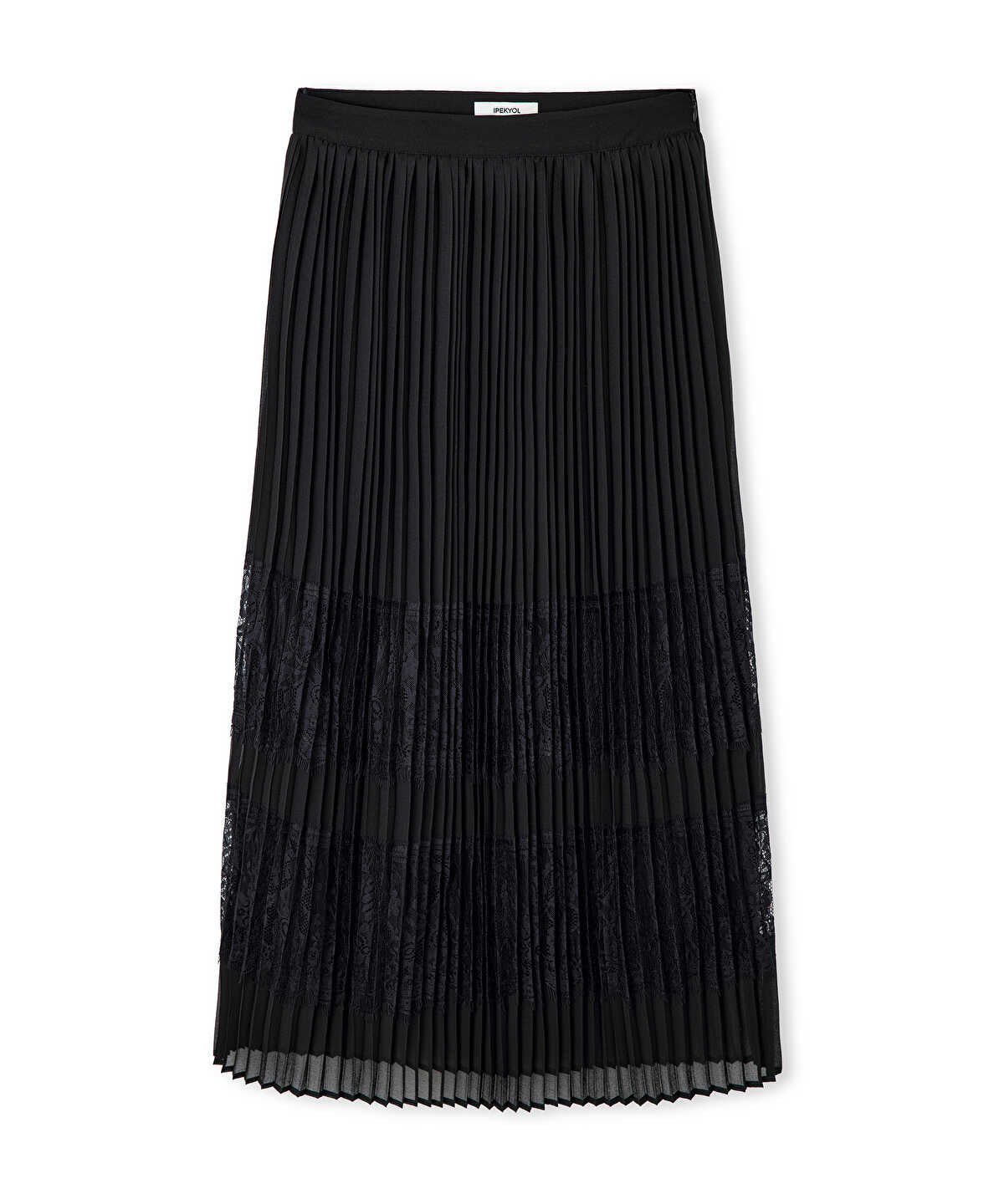 Lace-Trim Chiffon Skirt