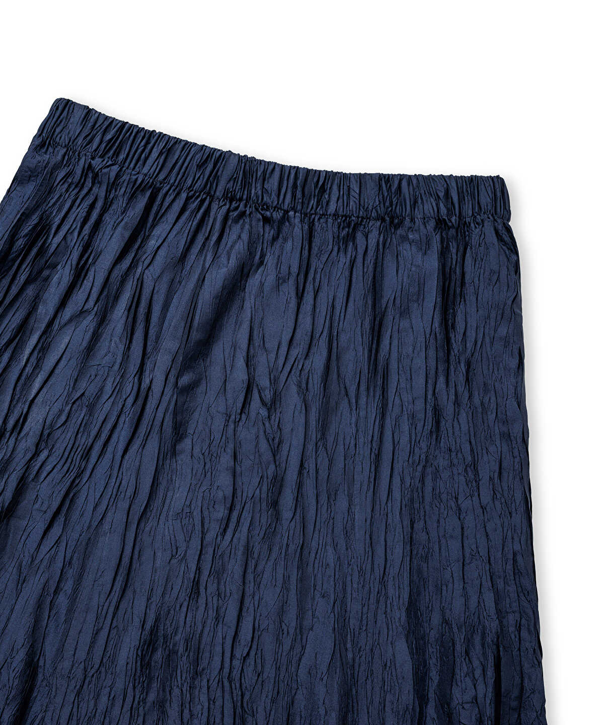 Crinkle-Effect Midi Skirt