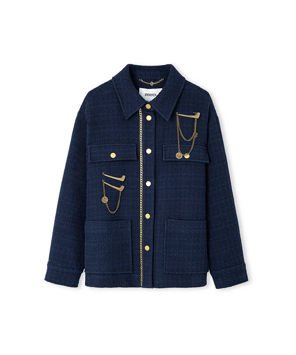 Chain Trim Tweed Jacket