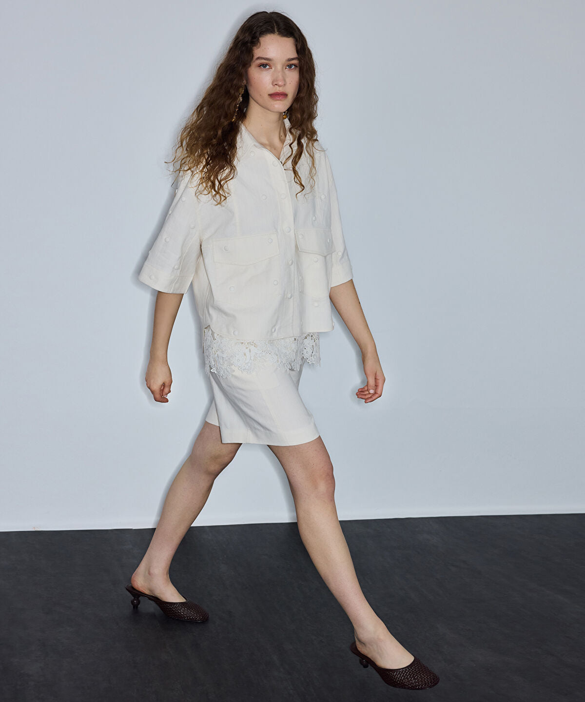 Snap Button Embellished Jacket