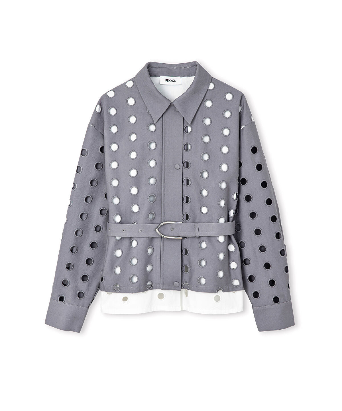 Color-Block Mixed-Media Jacket